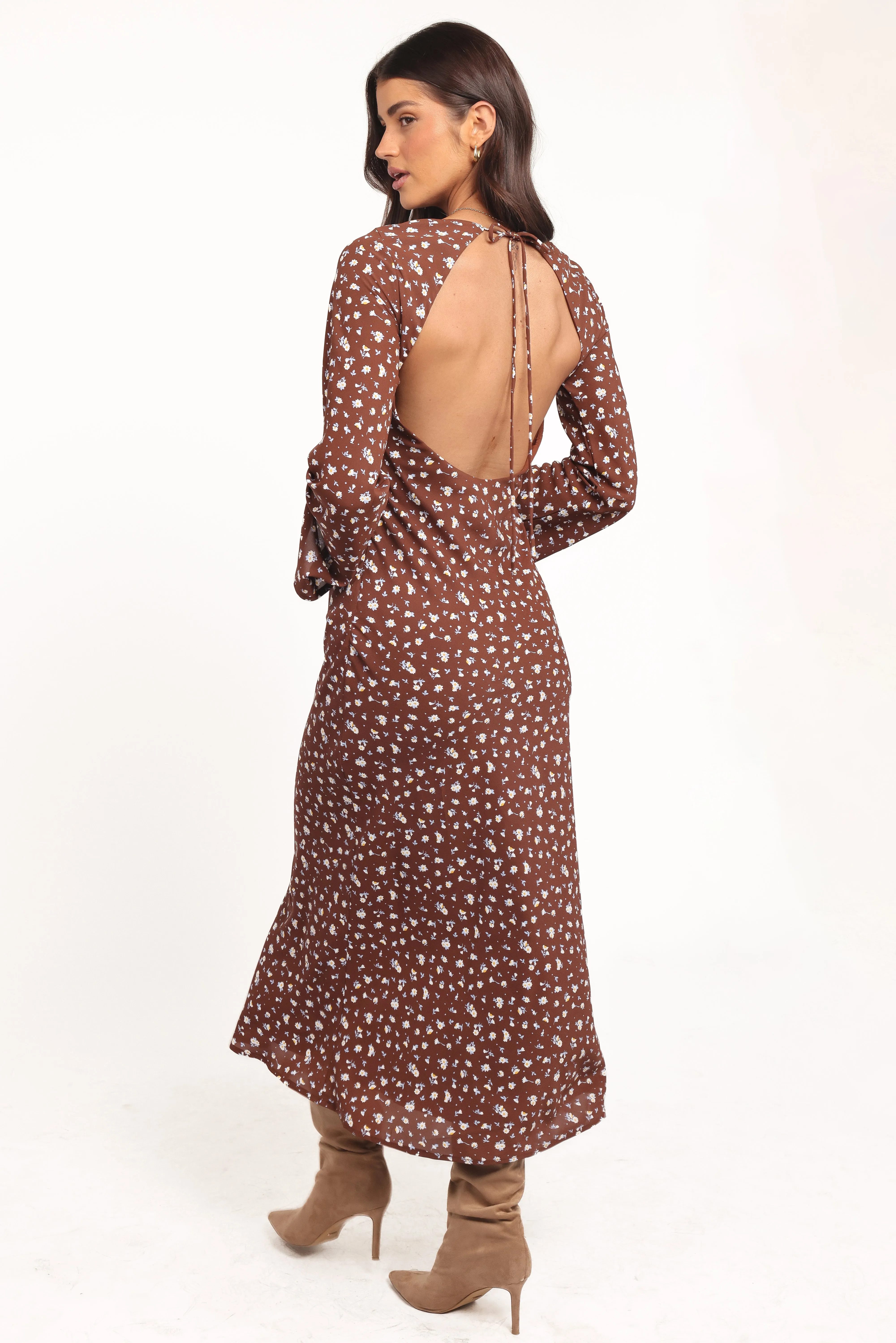 Talitha Maxi Dress - Brown Floral sold by Petal & Pup