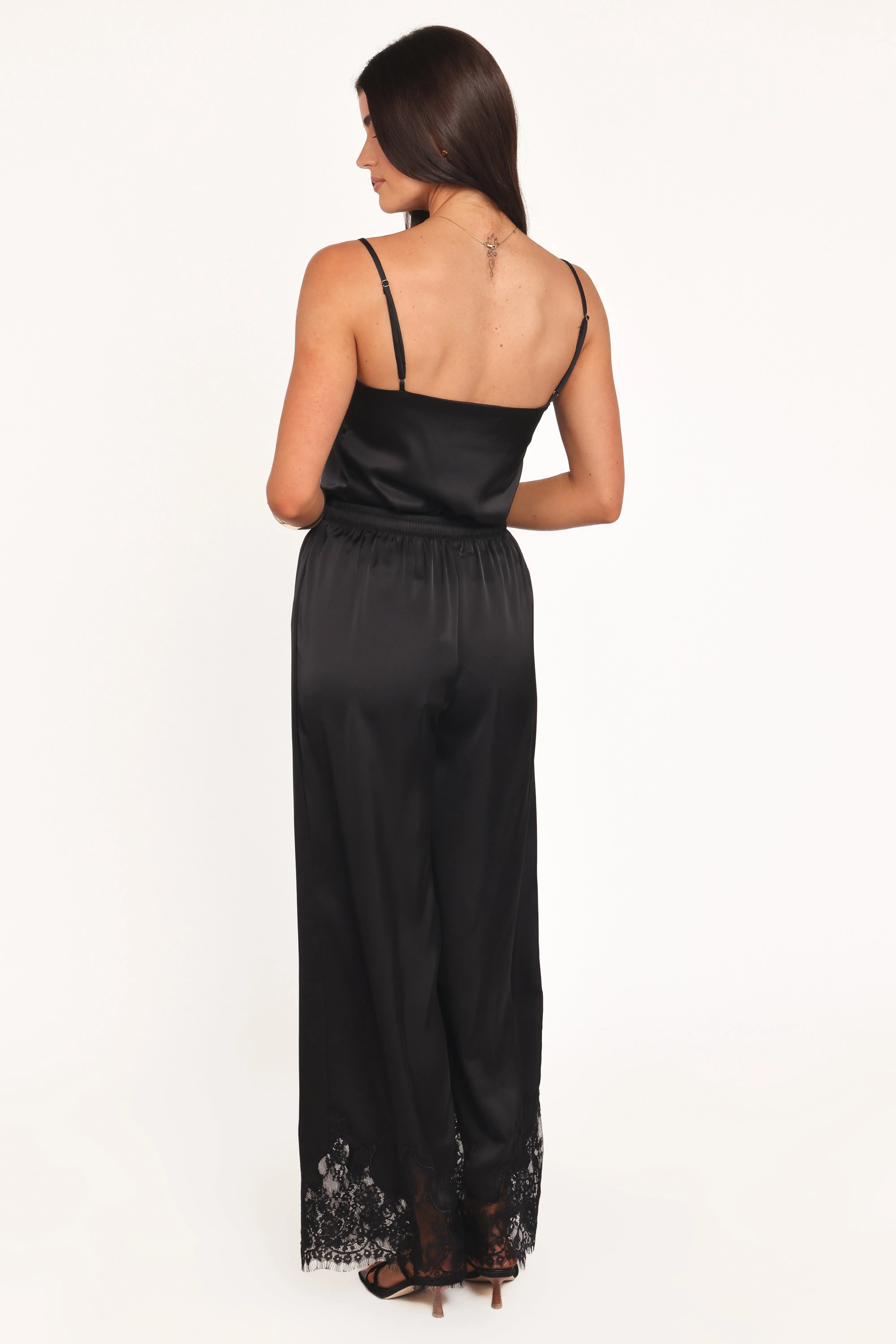 Viola Drawstring Wide Leg Pant - Black sold by Petal & Pup product image thumbnail 4