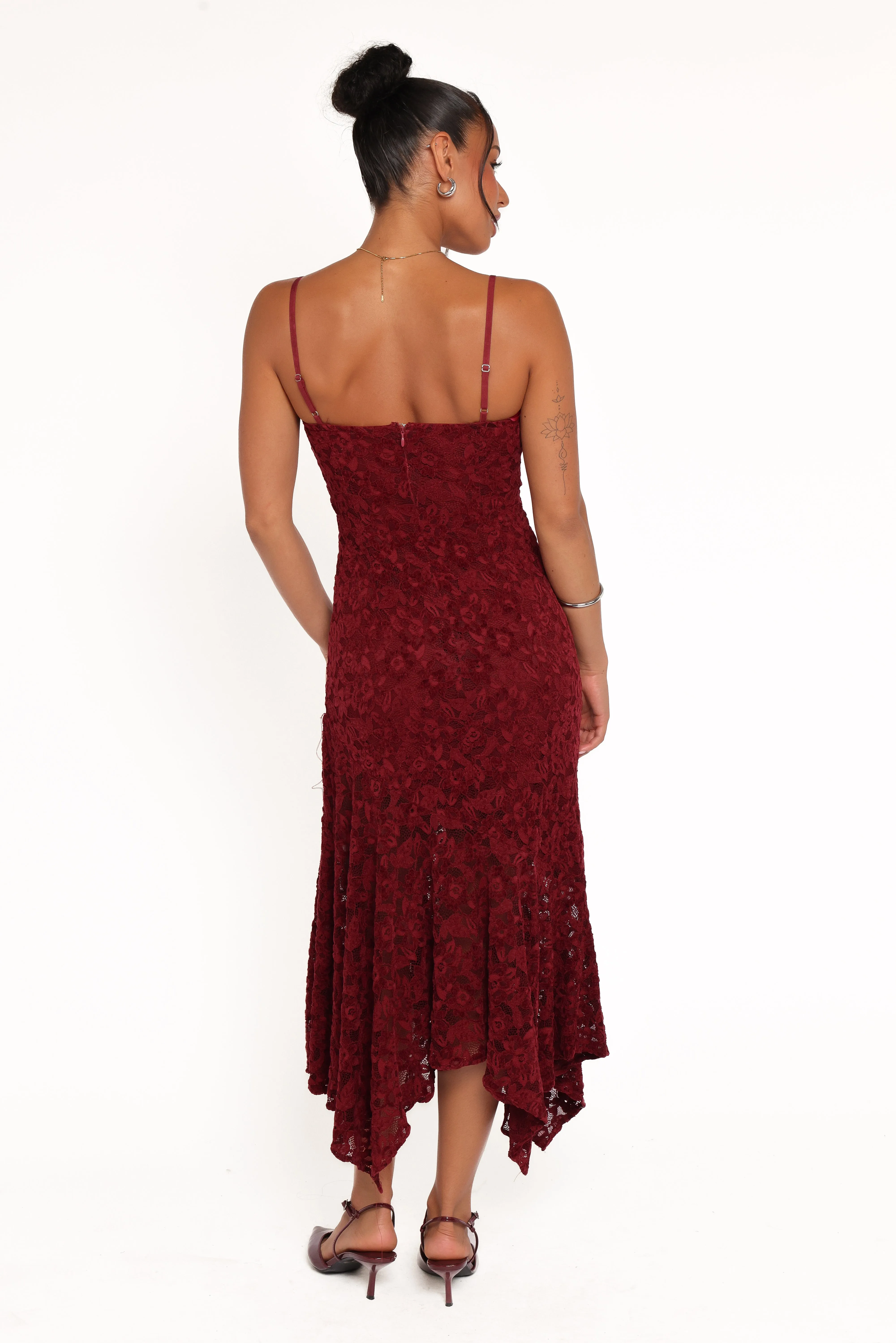 Lorde Midi Dress - Burgundy Lace sold by Petal & Pup product image thumbnail 5