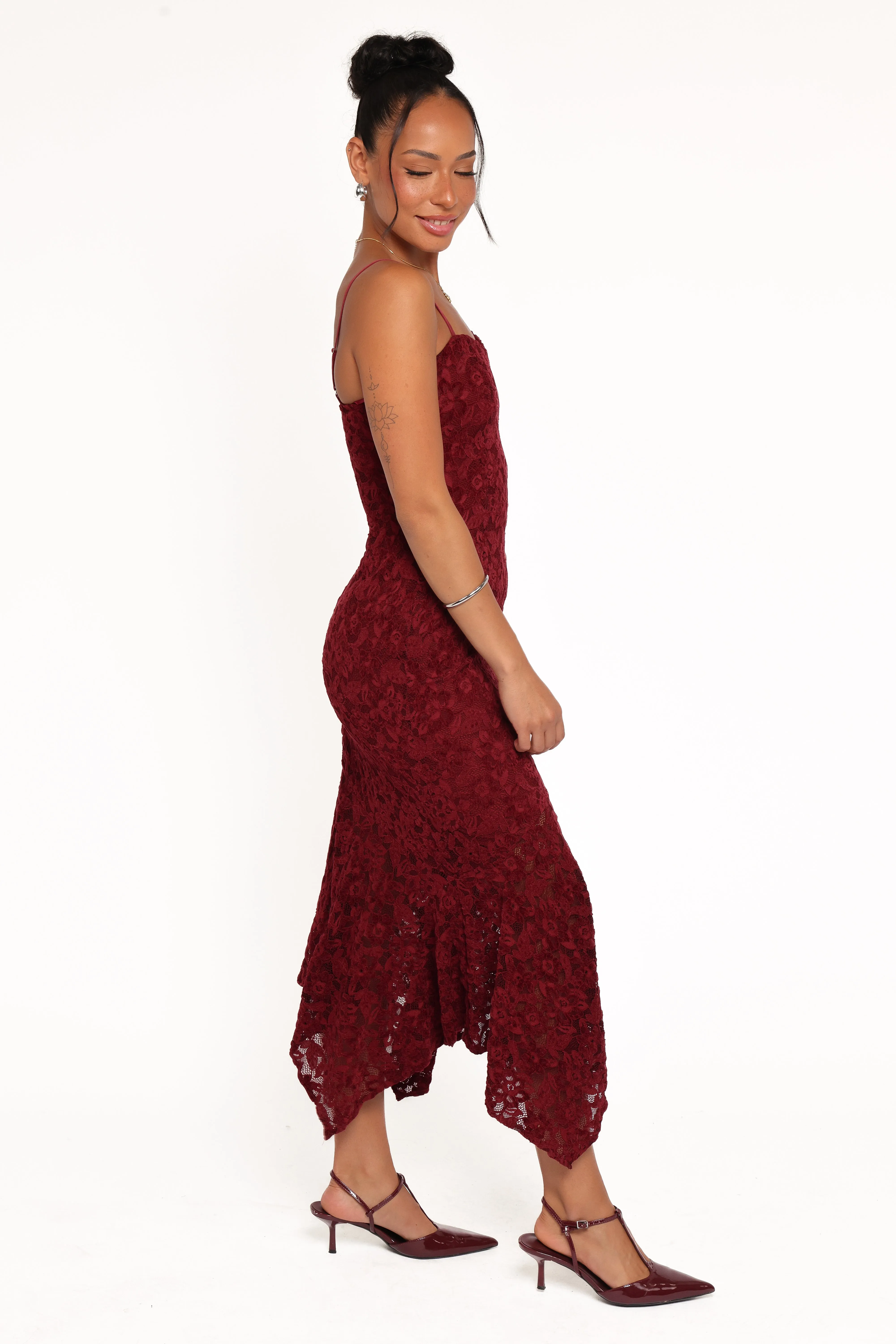 Lorde Midi Dress - Burgundy Lace sold by Petal & Pup product image thumbnail 4