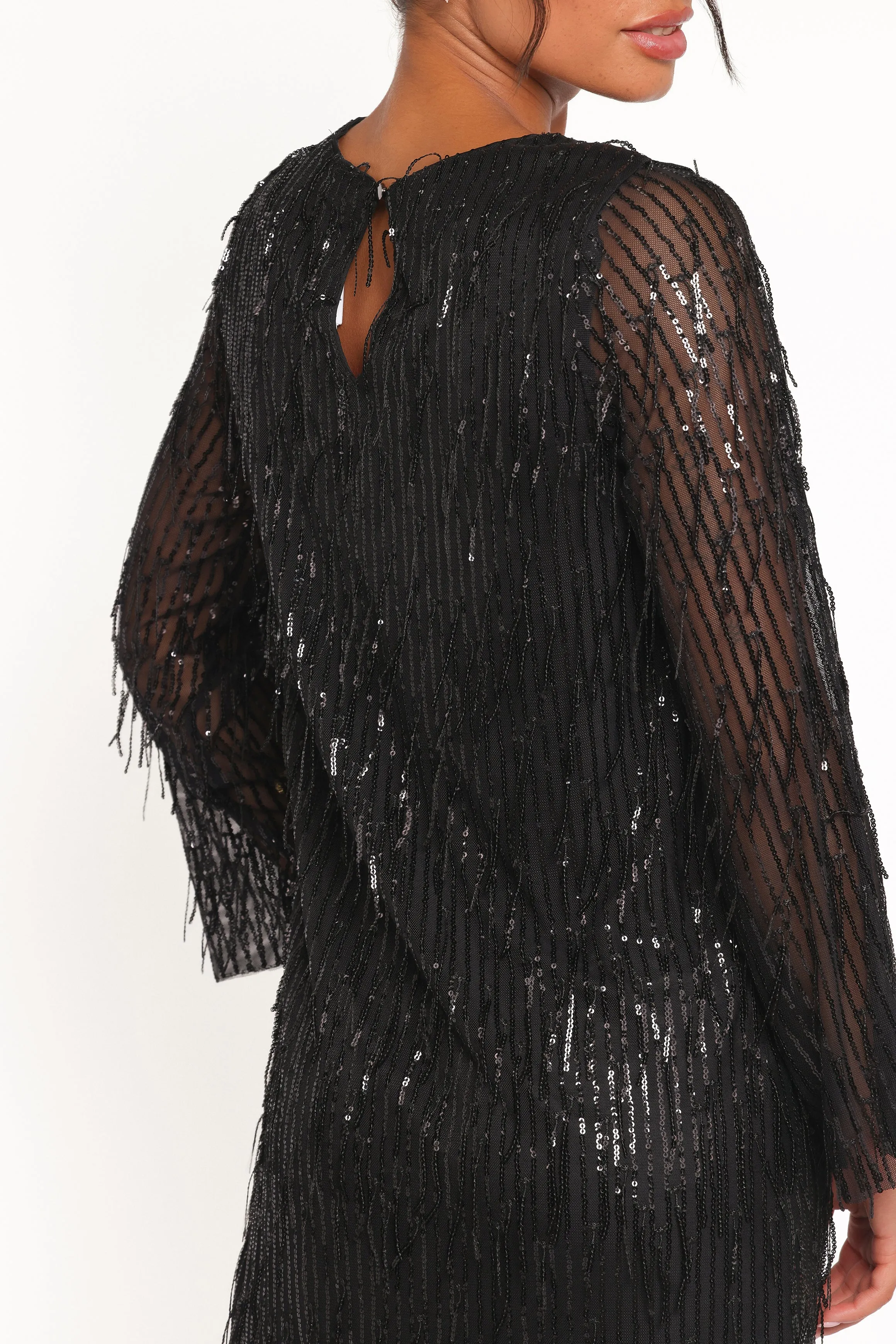 Serena Sequin Mini Dress - Black sold by Petal & Pup product image thumbnail 3