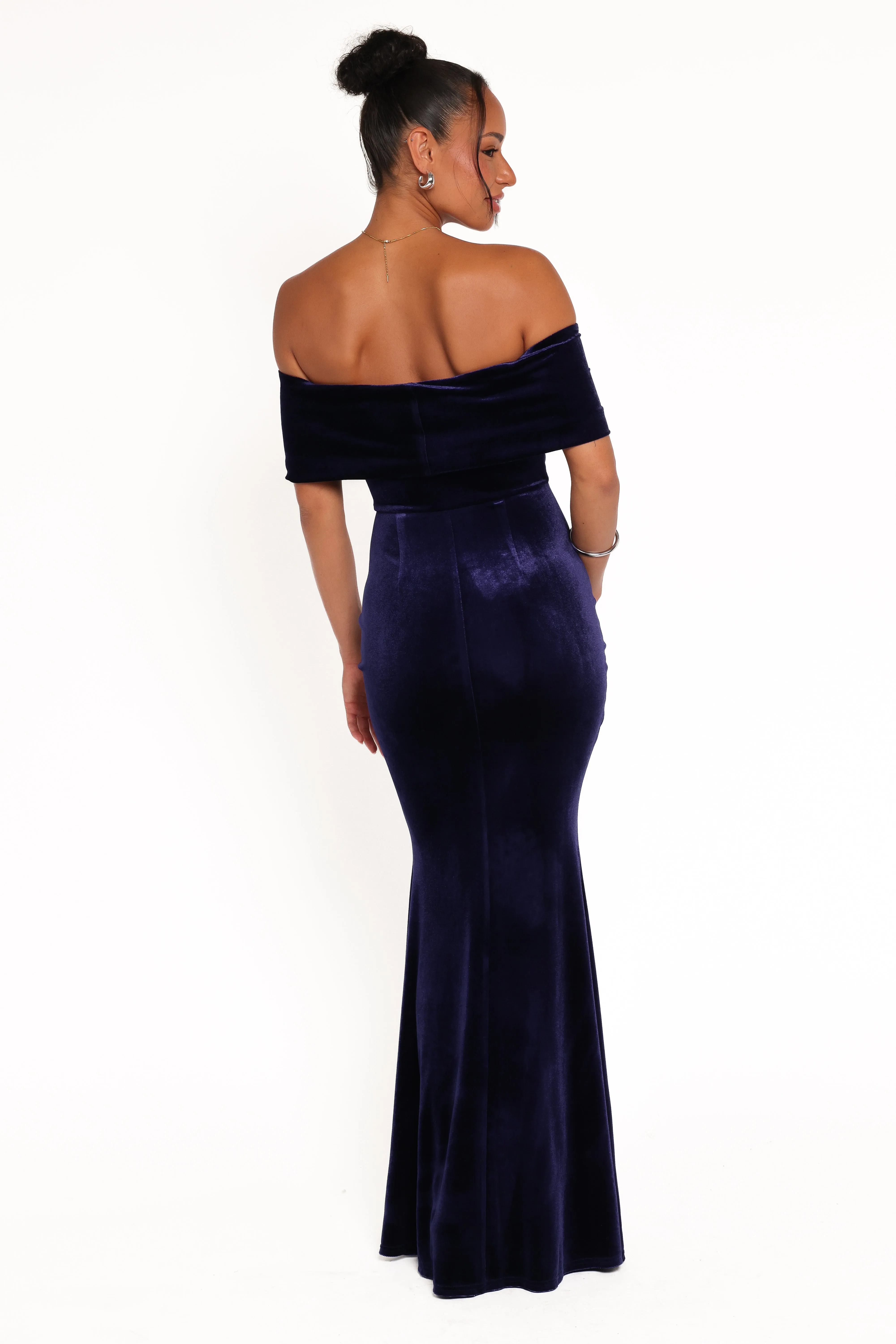 Adair Off Shoulder Maxi Dress - Navy sold by Petal & Pup product image thumbnail 4