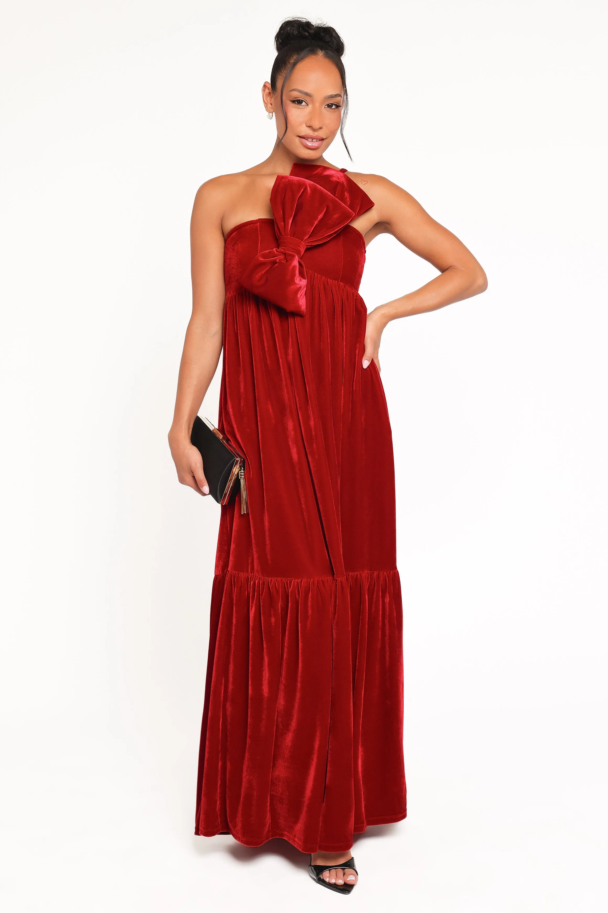 Betina Bow Front Maxi Dress - Red Velvet sold by Petal & Pup product image thumbnail 2