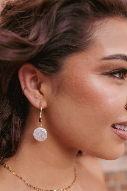 Carina Pearl Earrings - Gold sold by Petal & Pup