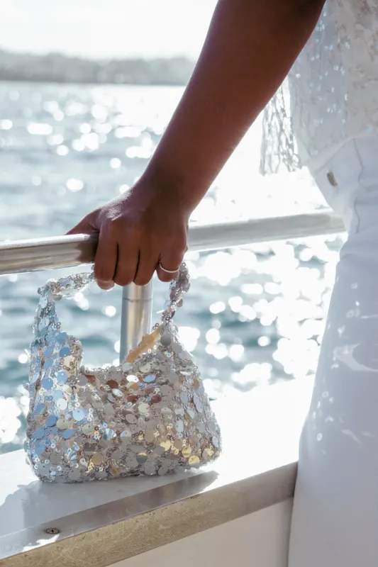 Delta Sequin Bag - Silver sold by Petal & Pup