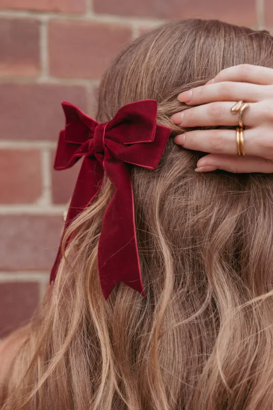 Helena Hair Bow - Red made by Petal & Pup