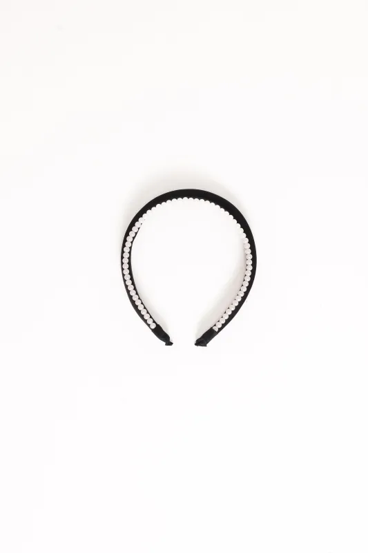 Breanna Headband - Pearl/Black sold by Petal & Pup