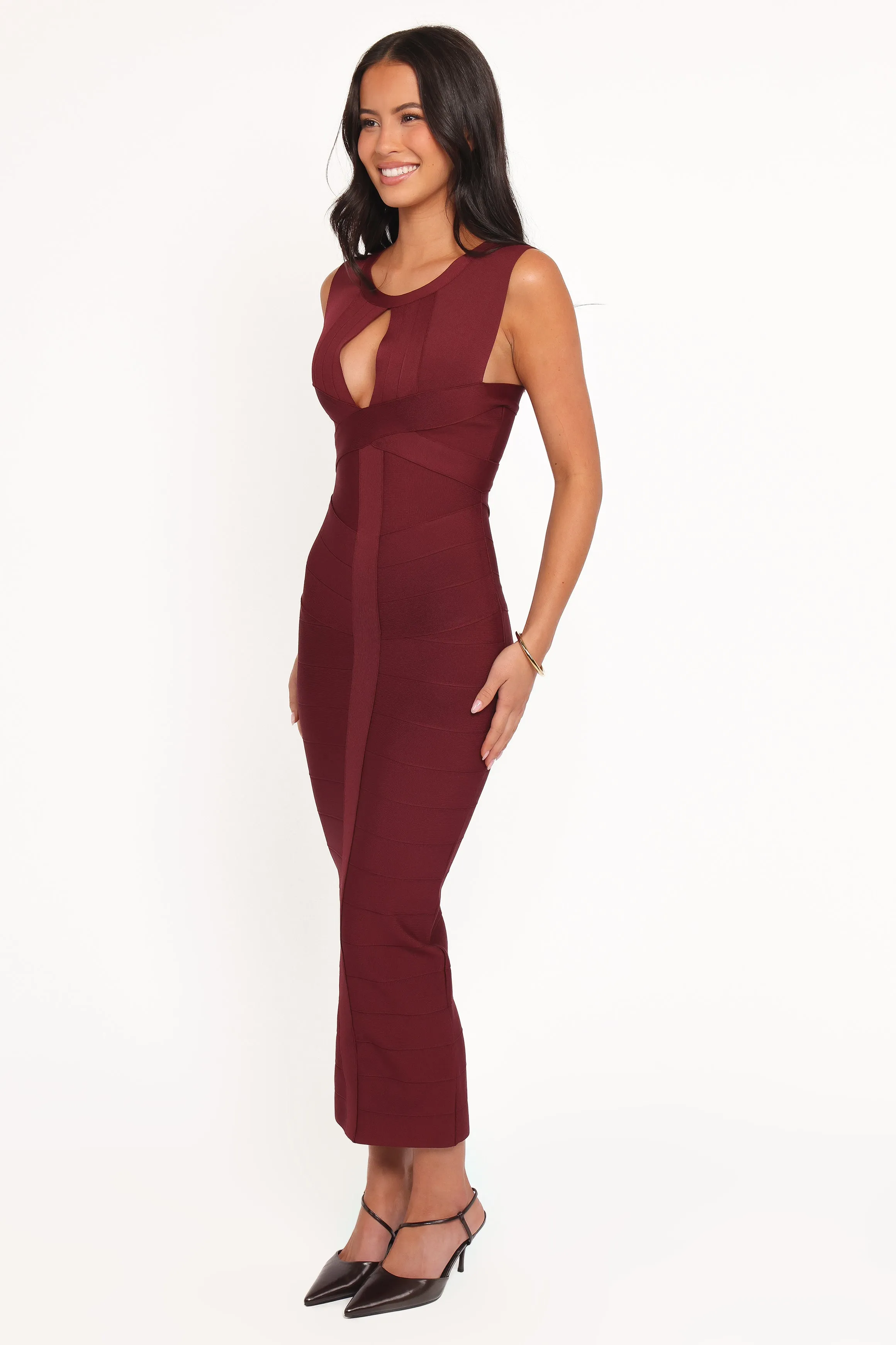 Josiah Midi Dress - Burgundy sold by Petal & Pup product image thumbnail 3