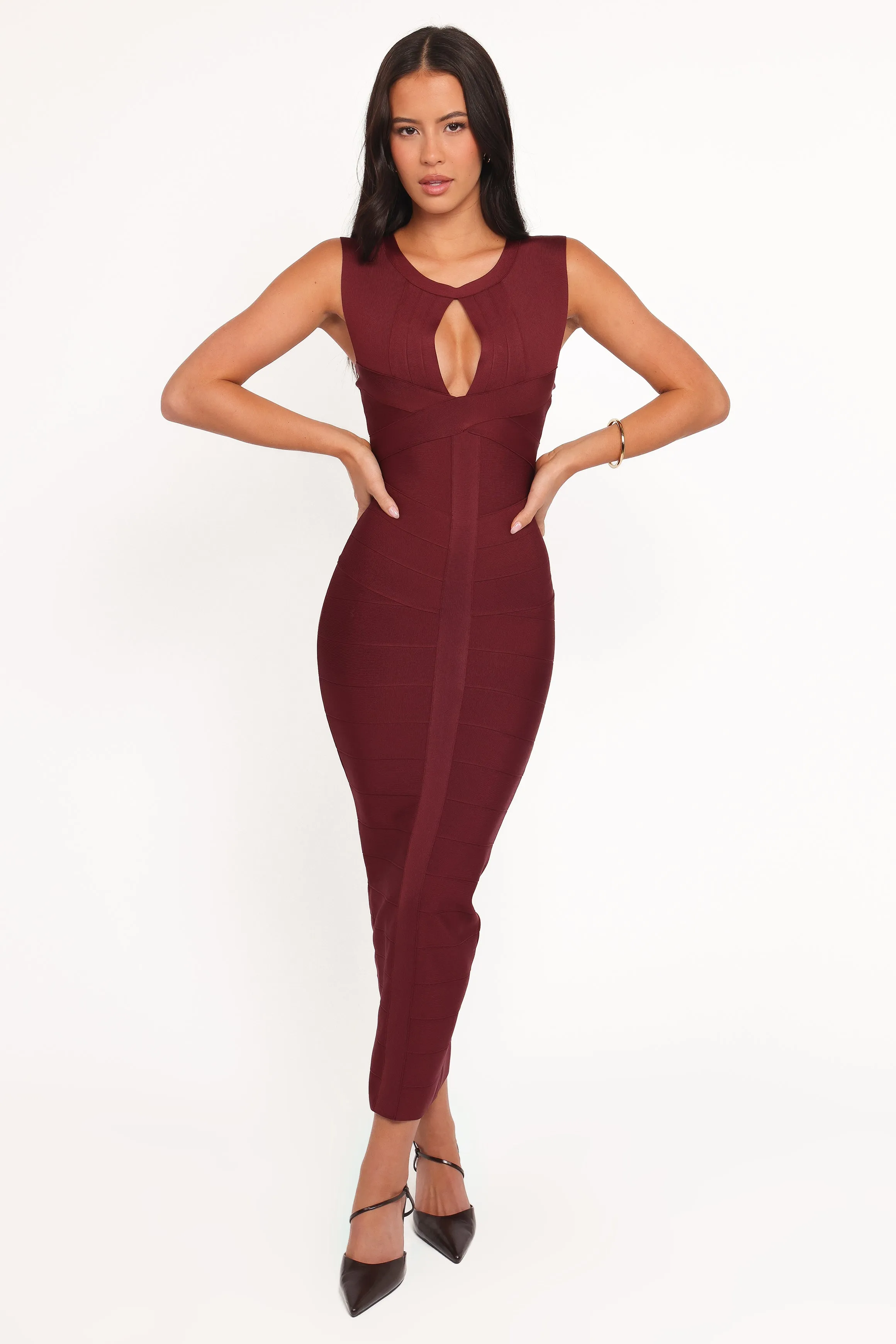 Josiah Midi Dress - Burgundy sold by Petal & Pup product image thumbnail 5