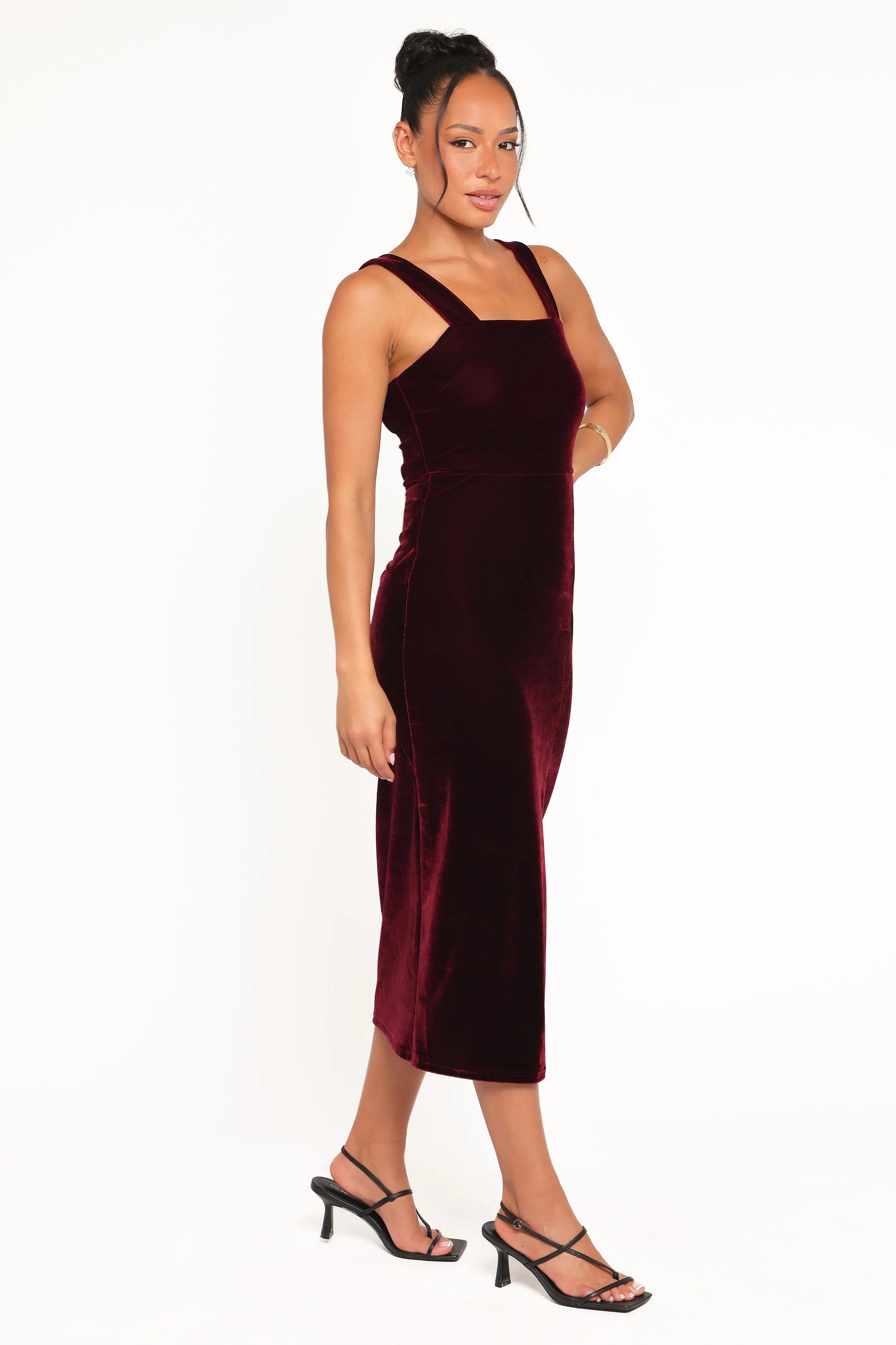 Hyatt Velvet Dress - Burgundy sold by Petal & Pup product image thumbnail 4