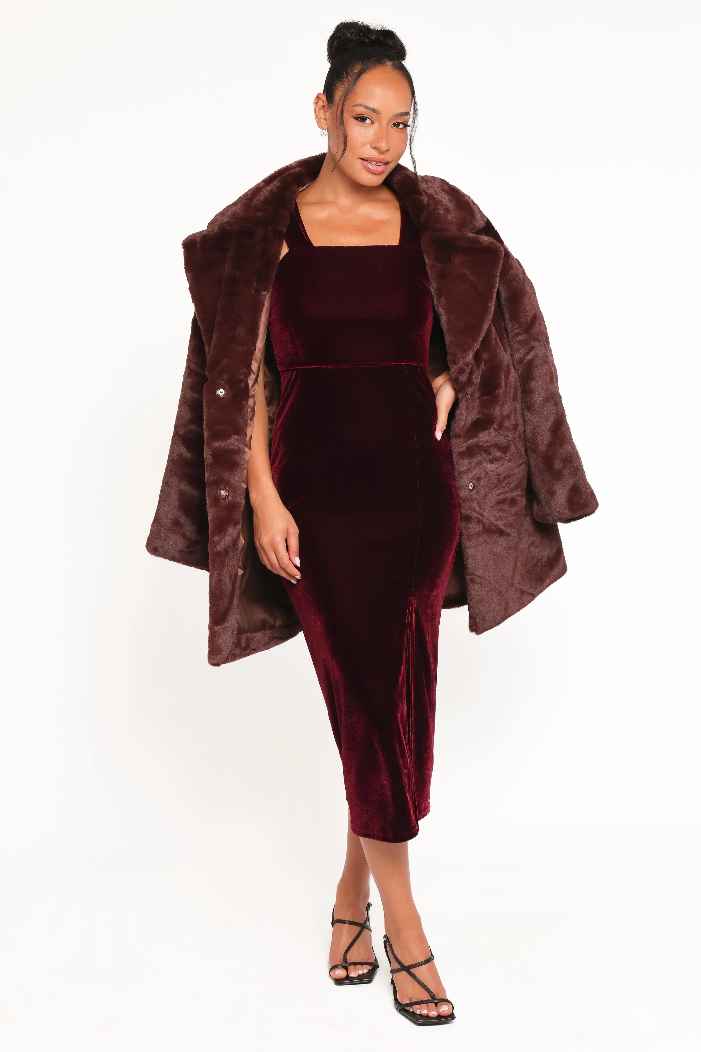 Hyatt Velvet Dress - Burgundy sold by Petal & Pup product image thumbnail 2