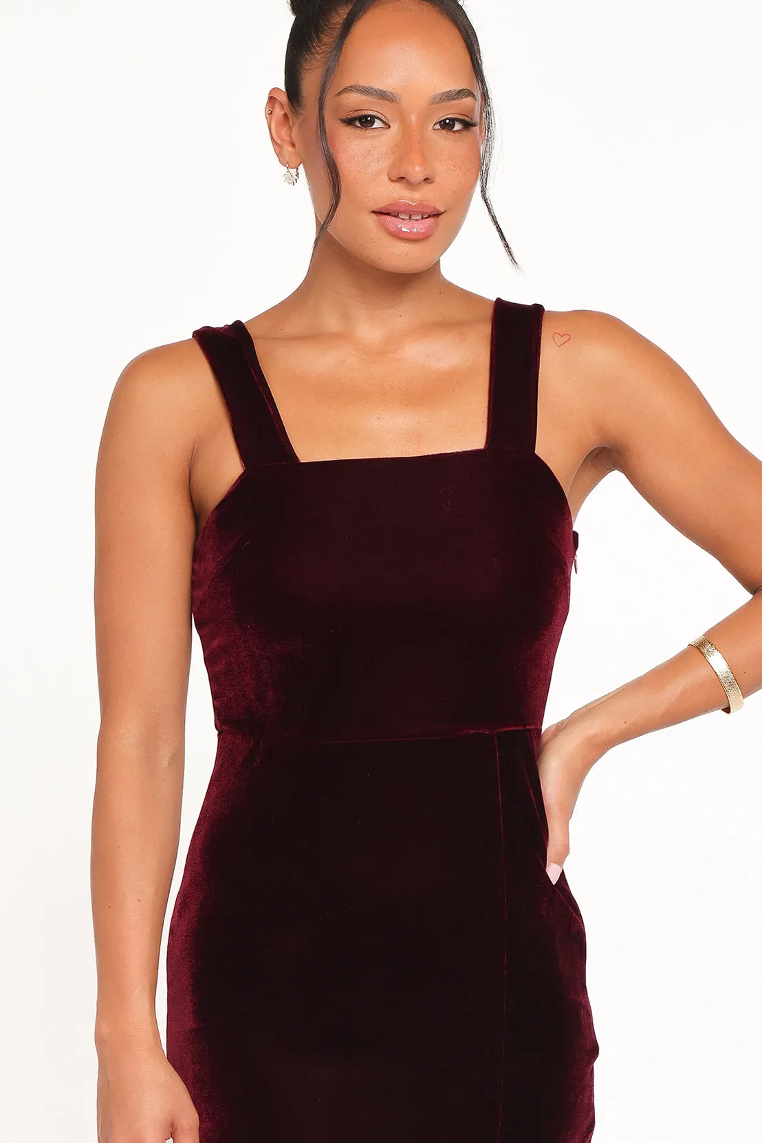 Hyatt Velvet Dress - Burgundy sold by Petal & Pup product image thumbnail 3
