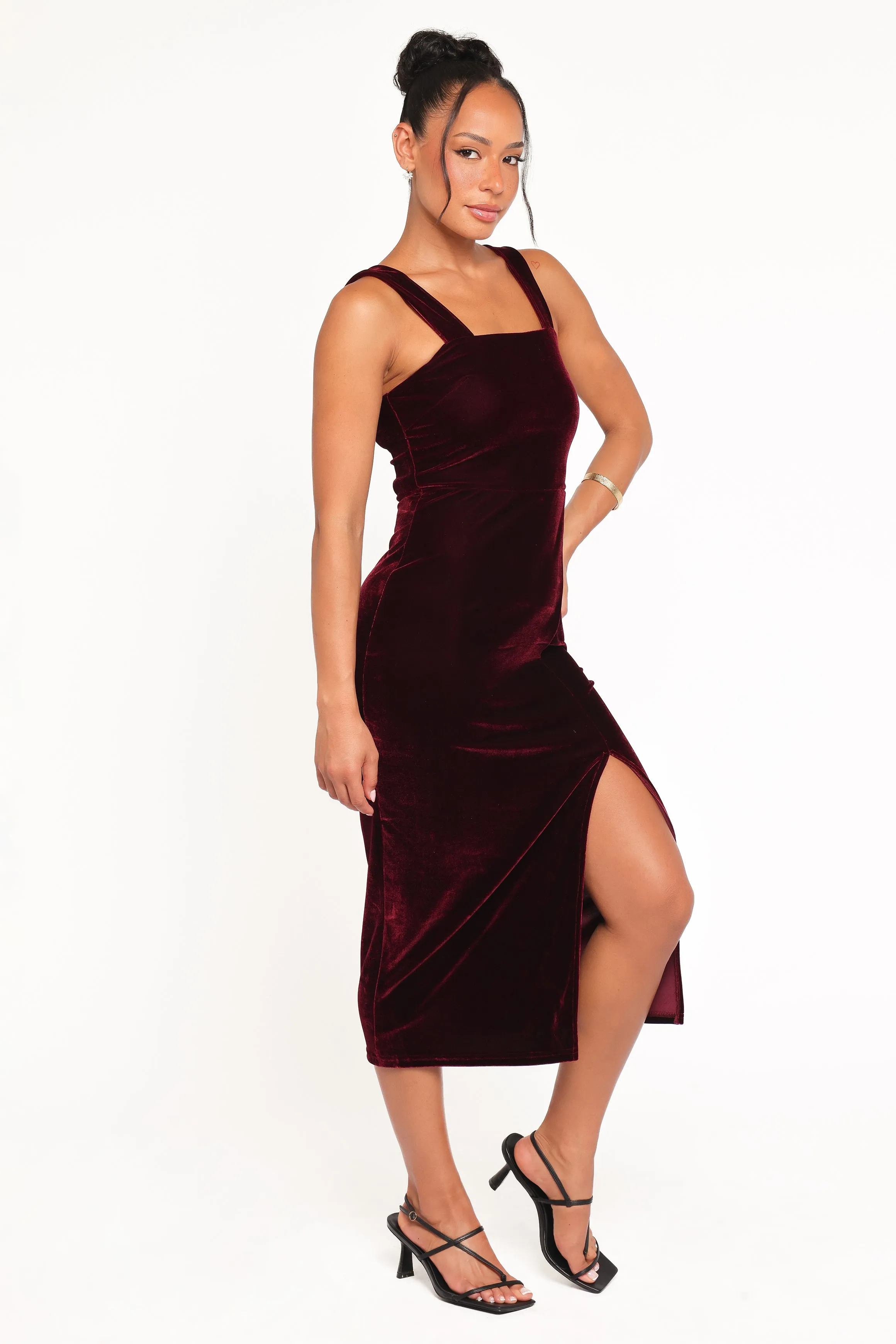 Hyatt Velvet Dress - Burgundy sold by Petal & Pup product image thumbnail 5