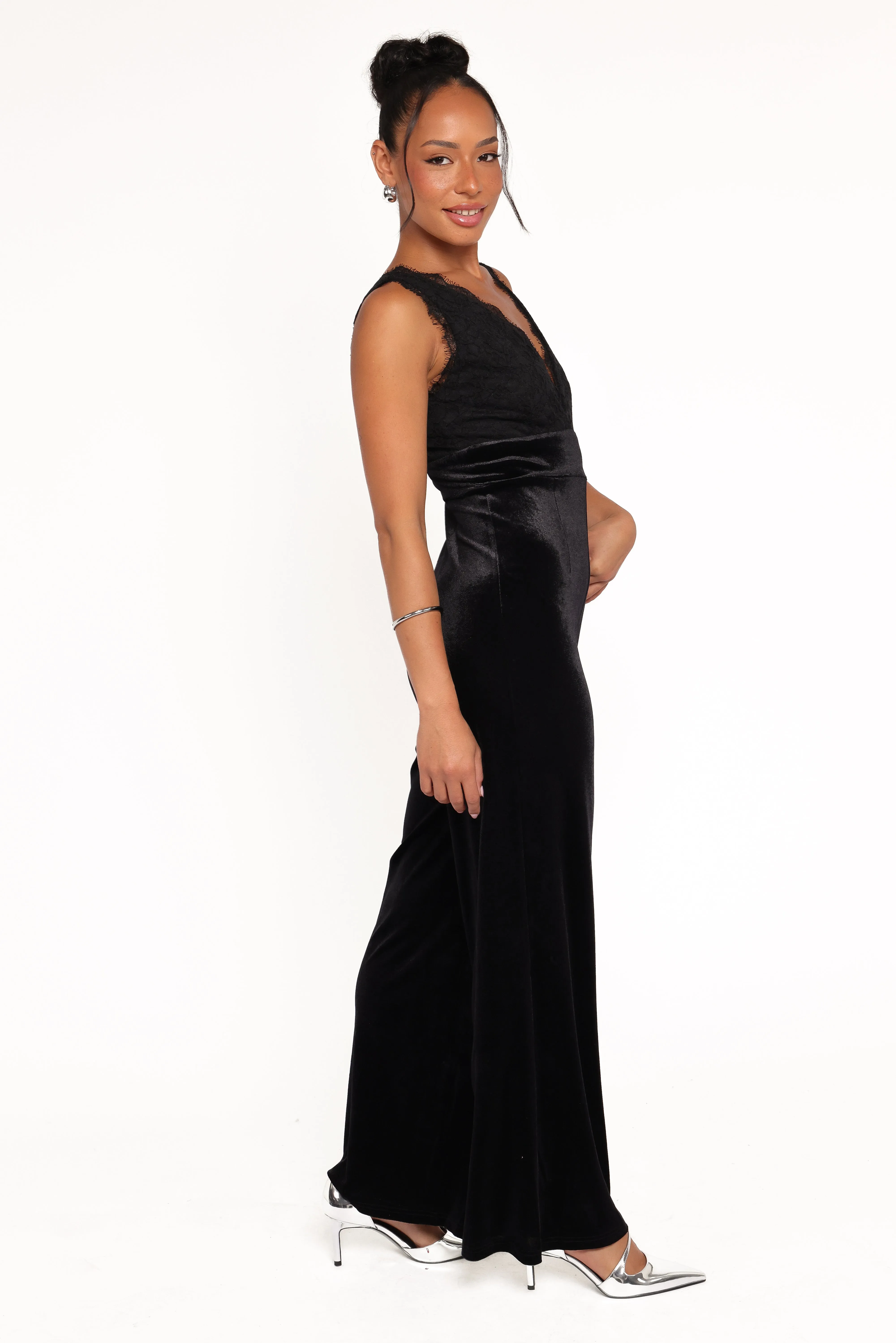 Eloise Jumpsuit - Black Velvet sold by Petal & Pup product image thumbnail 4