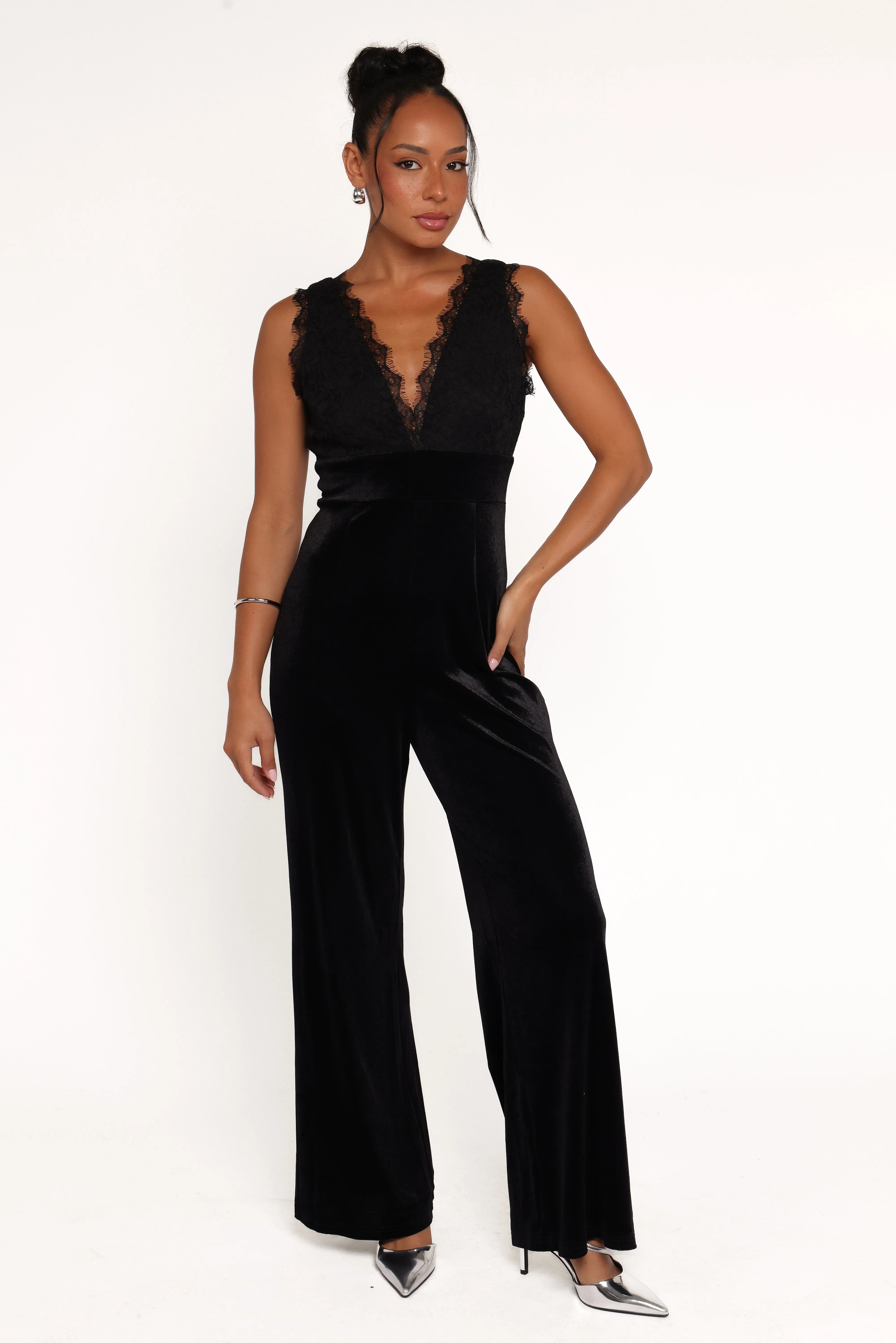 Eloise Jumpsuit - Black Velvet sold by Petal & Pup product image thumbnail 2