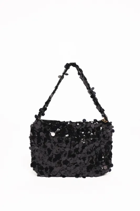 Annika Sequin Shoulder Bag - Black sold by Petal & Pup