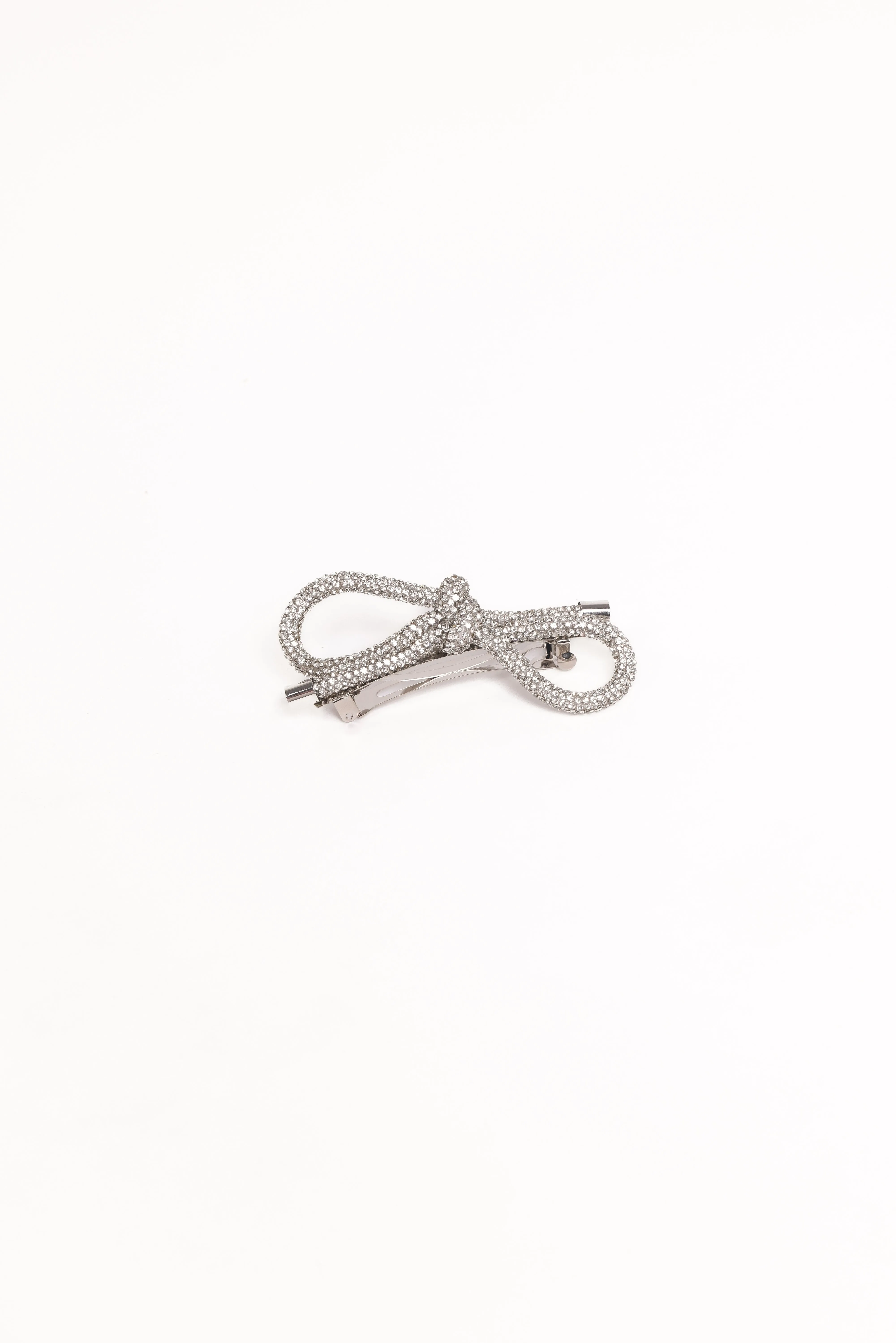 Whitney Bow Hair Clip - Silver sold by Petal & Pup