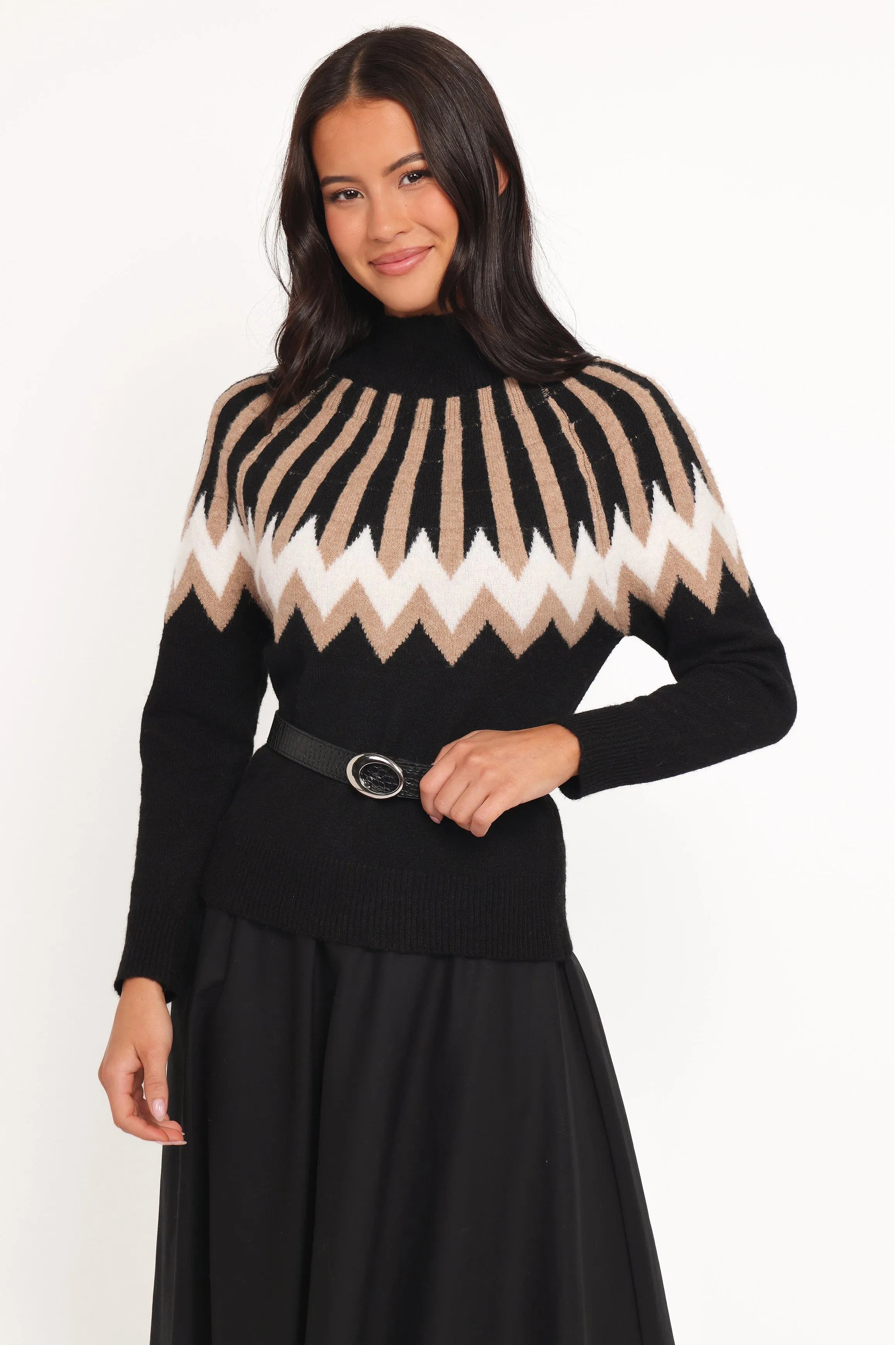 Donner Fairisle Mockneck Sweater - Black sold by Petal & Pup product image thumbnail 2
