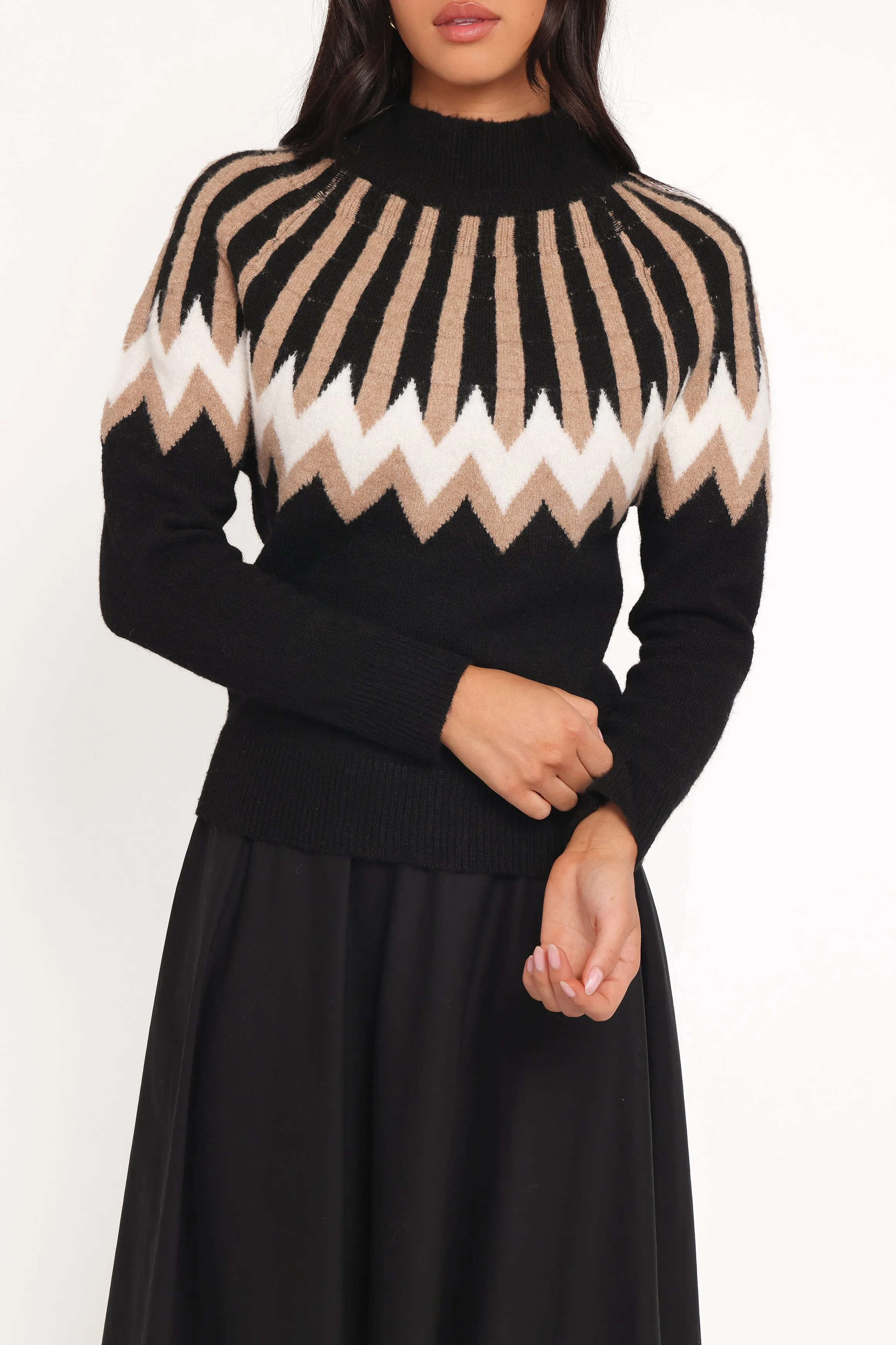 Donner Fairisle Mockneck Sweater - Black sold by Petal & Pup product image thumbnail 5