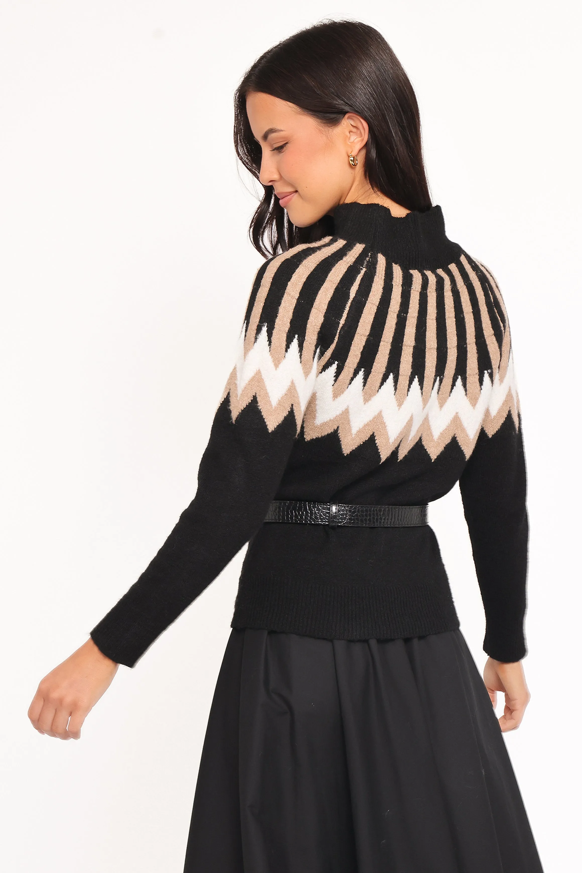 Donner Fairisle Mockneck Sweater - Black sold by Petal & Pup product image thumbnail 4