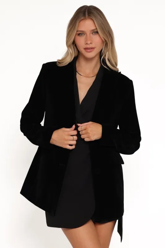 Clive Velvet Blazer - Black sold by Petal & Pup