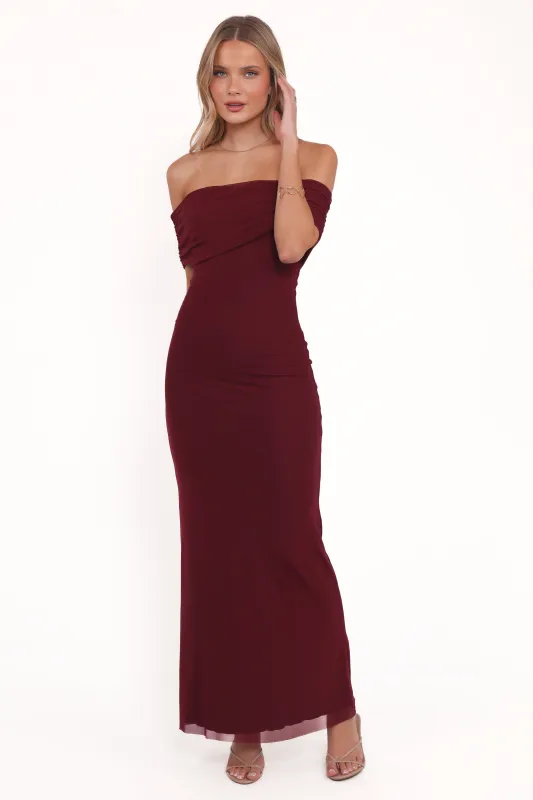 Desirae Maxi Dress - Burgundy sold by Petal & Pup