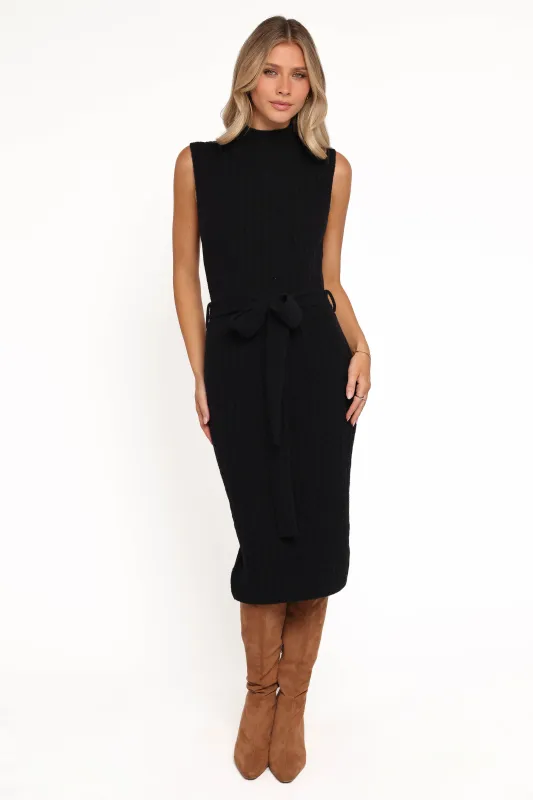 Wembley Midi Dress - Black sold by Petal & Pup
