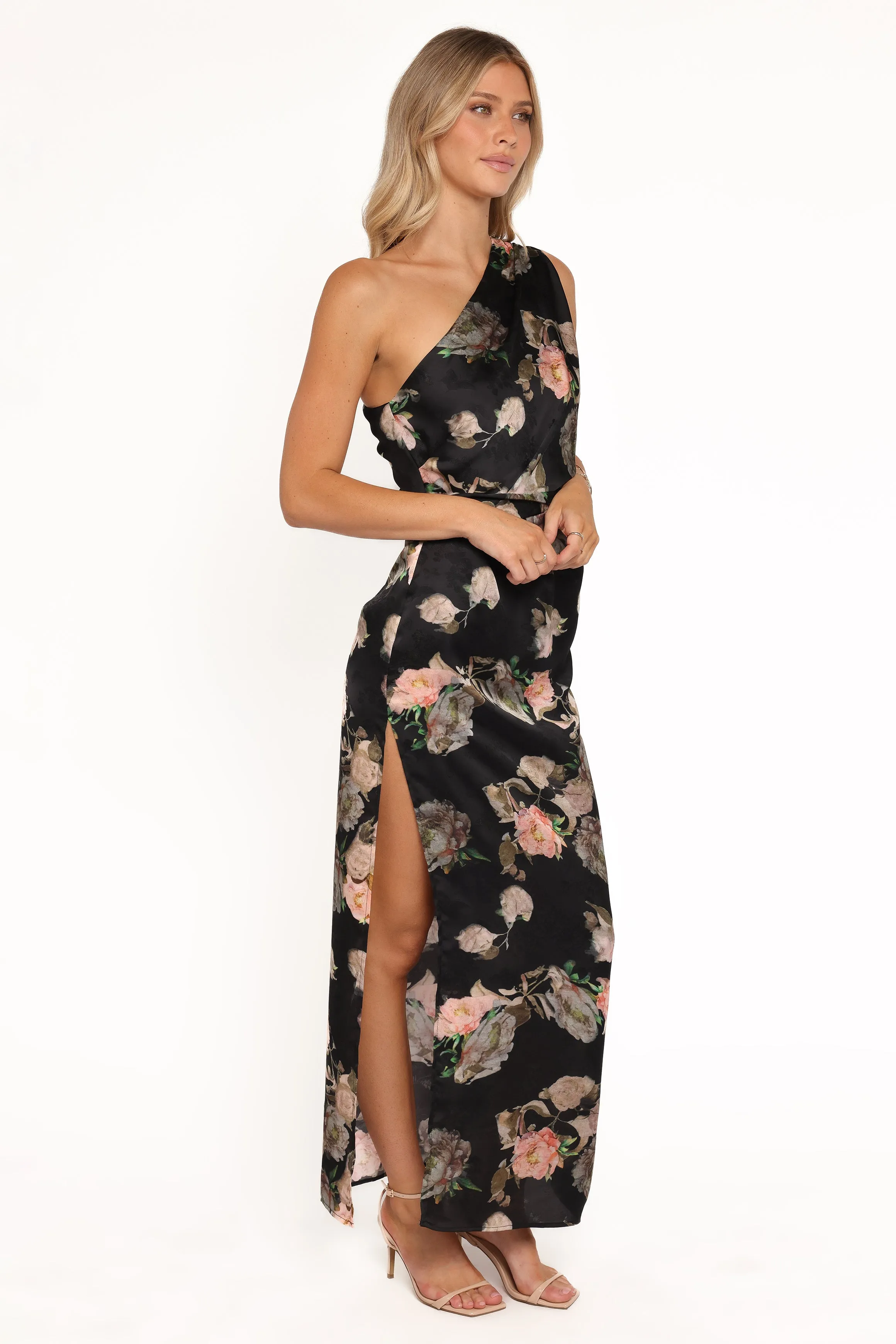 Nadia One Shoulder Maxi Dress - Blurred Floral sold by Petal & Pup product image thumbnail 4