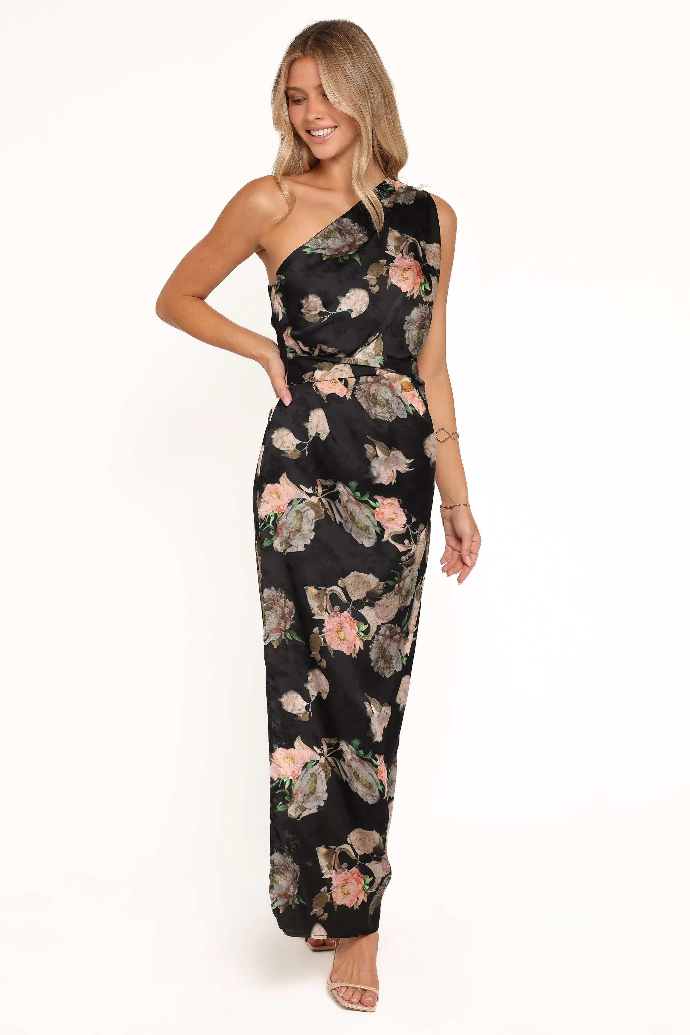 Nadia One Shoulder Maxi Dress - Blurred Floral sold by Petal & Pup
