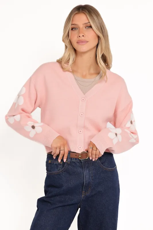 Lantana Flower Sleeve Cardigan - Pink made by Petal & Pup