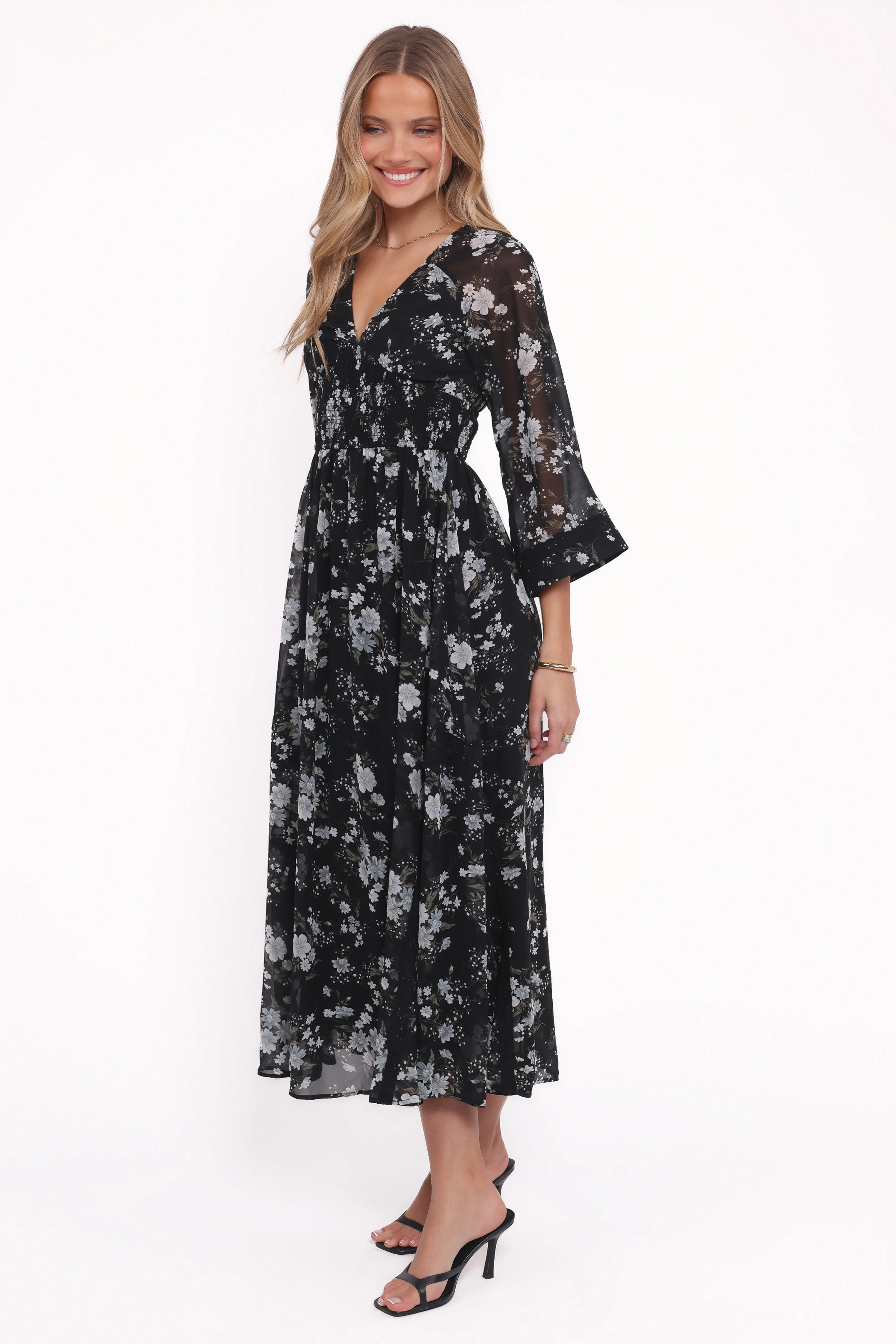 Mavis Long Sleeve Maxi Dress - Black Floral sold by Petal & Pup product image thumbnail 3