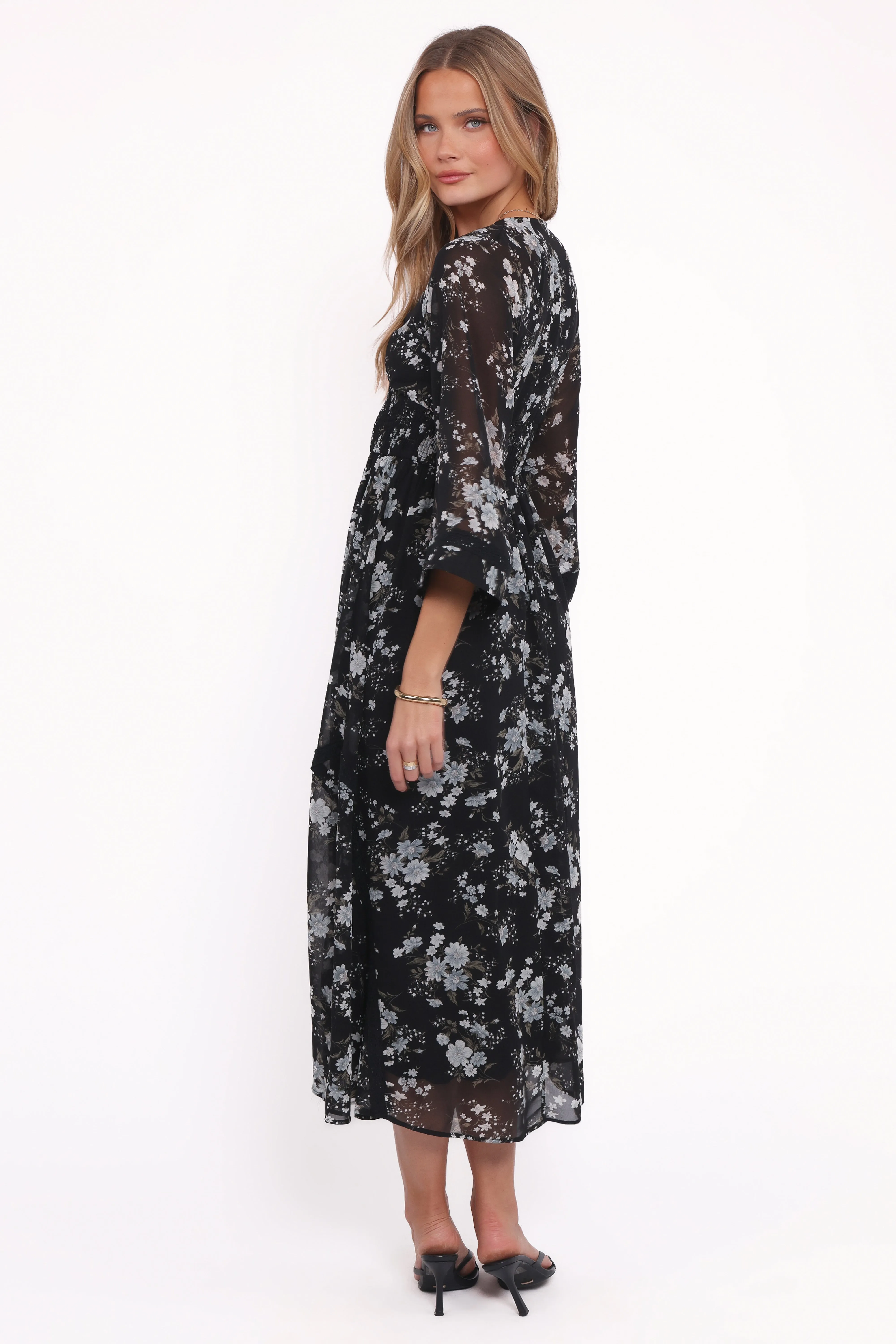 Mavis Long Sleeve Maxi Dress - Black Floral sold by Petal & Pup product image thumbnail 4
