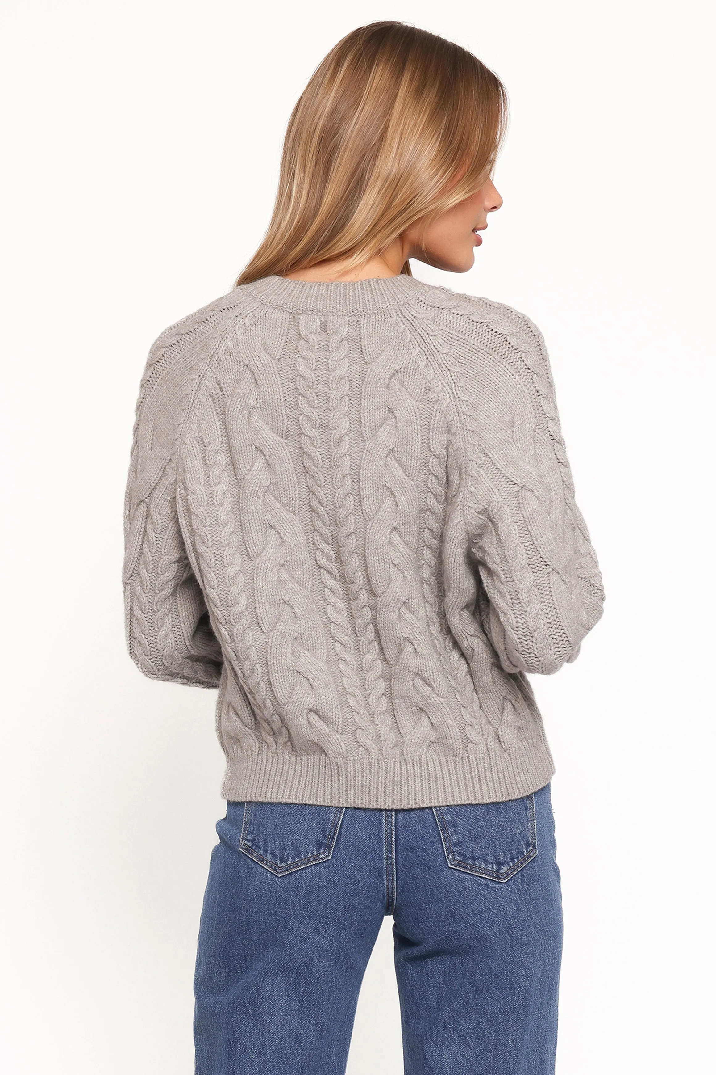 Nika Cable Knit Cardigan - Grey sold by Petal & Pup product image thumbnail 5