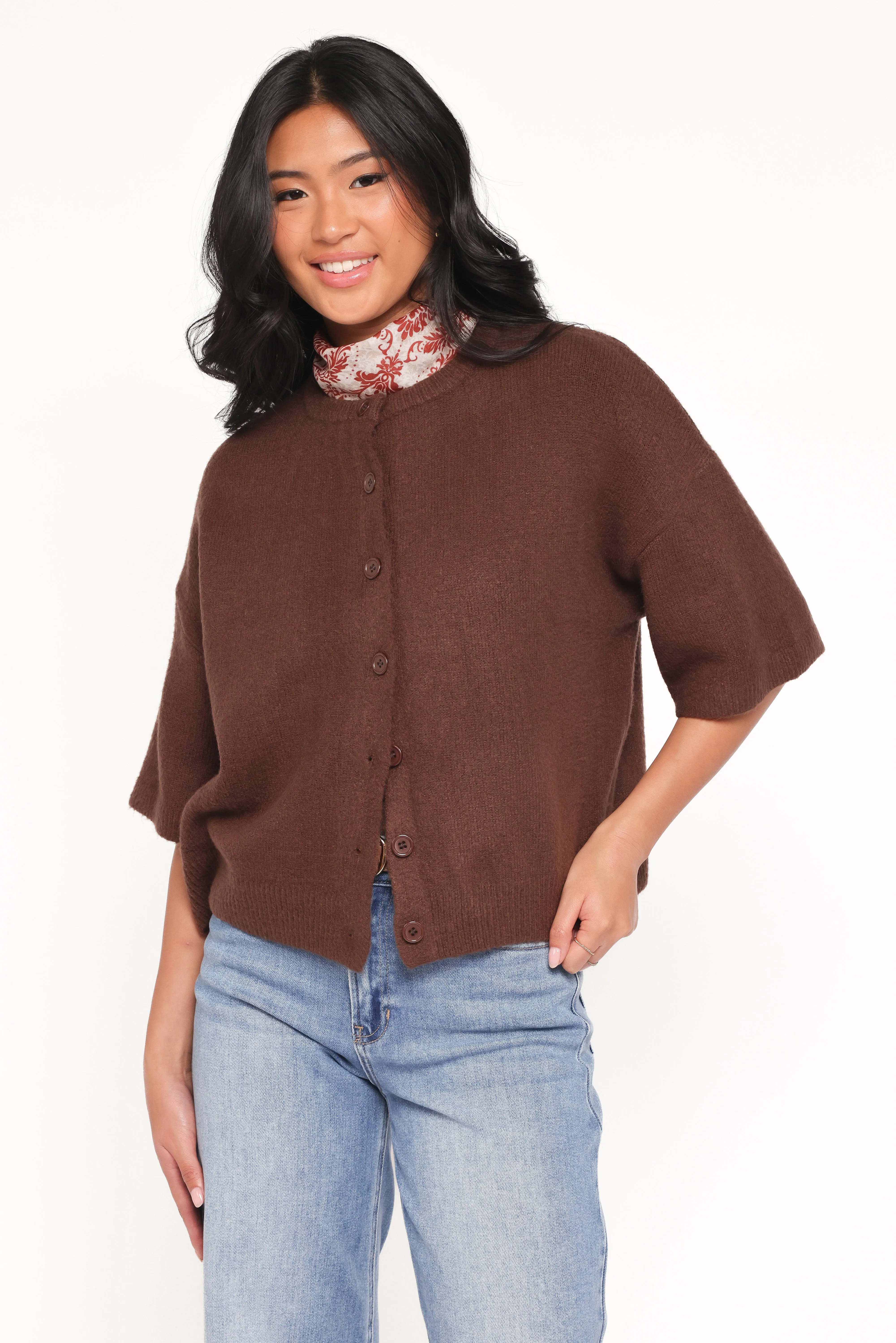 Lilith Knit Top - Chocolate Brown sold by Petal & Pup