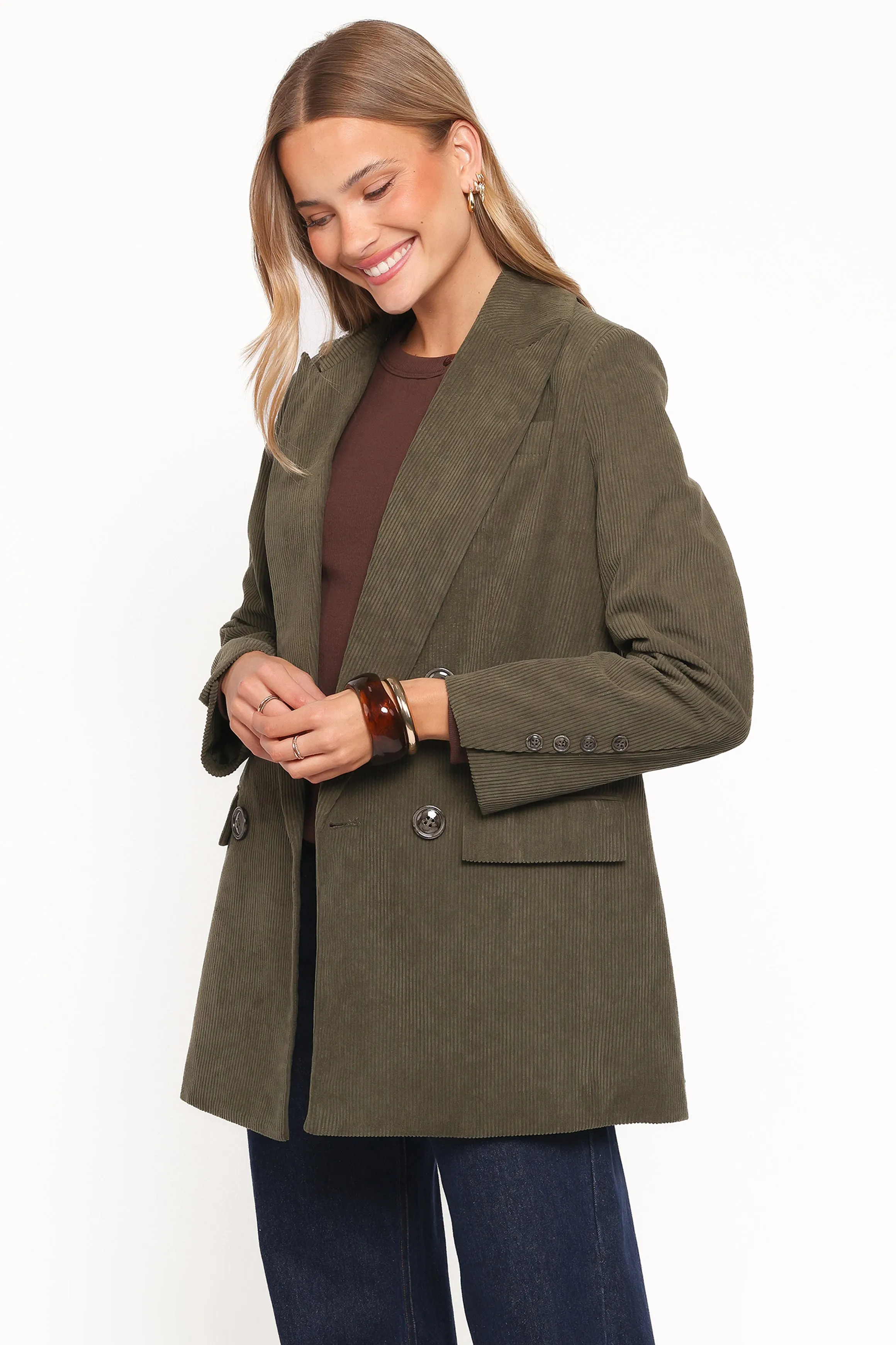 Madi Corduroy Blazer - Olive sold by Petal & Pup product image thumbnail 3