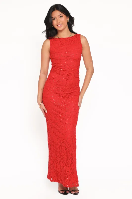 Ruben Lace Maxi Dress - Red sold by Petal & Pup