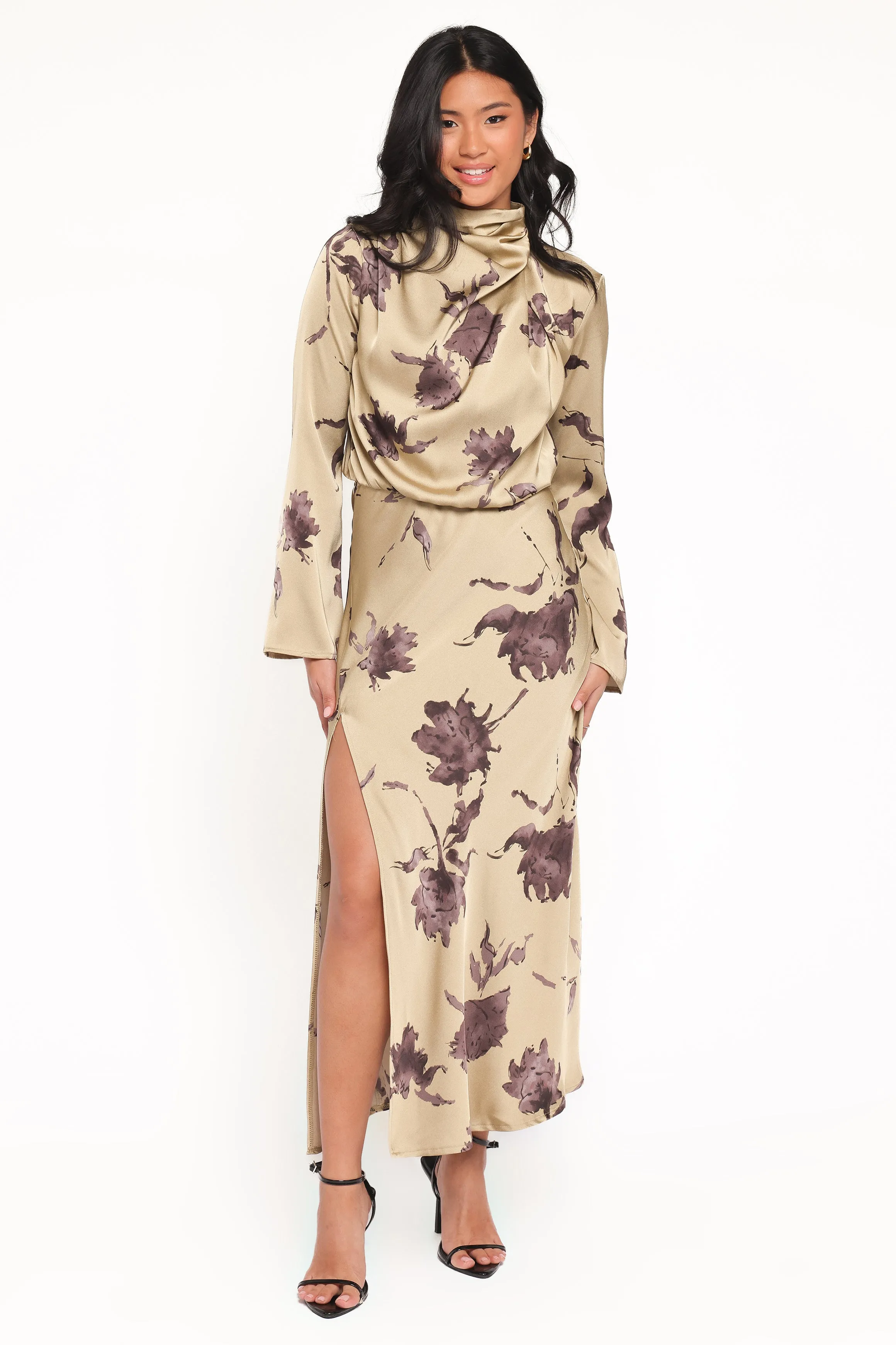 Kristyn Long Sleeve Midi Dress - Olive Floral sold by Petal & Pup product image thumbnail 5