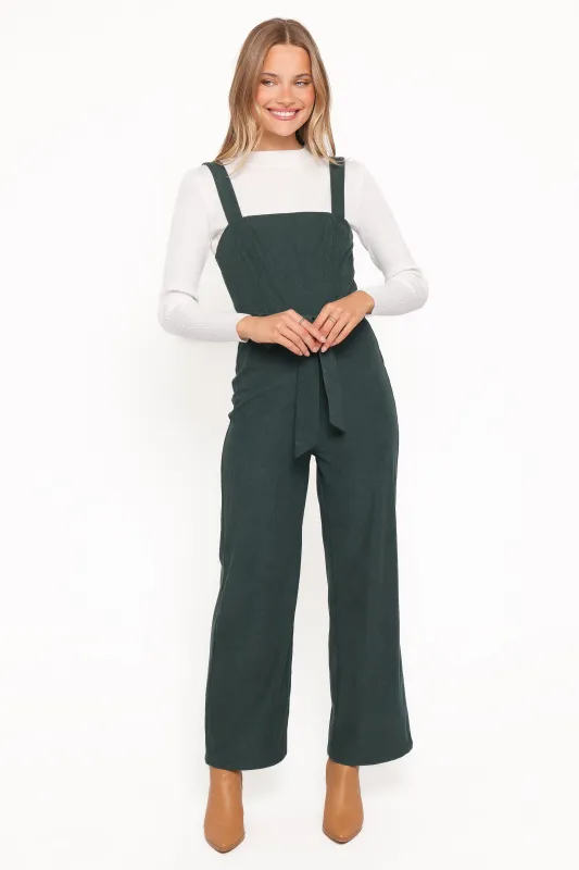 Selene Corduroy Jumpsuit - Green made by Petal & Pup