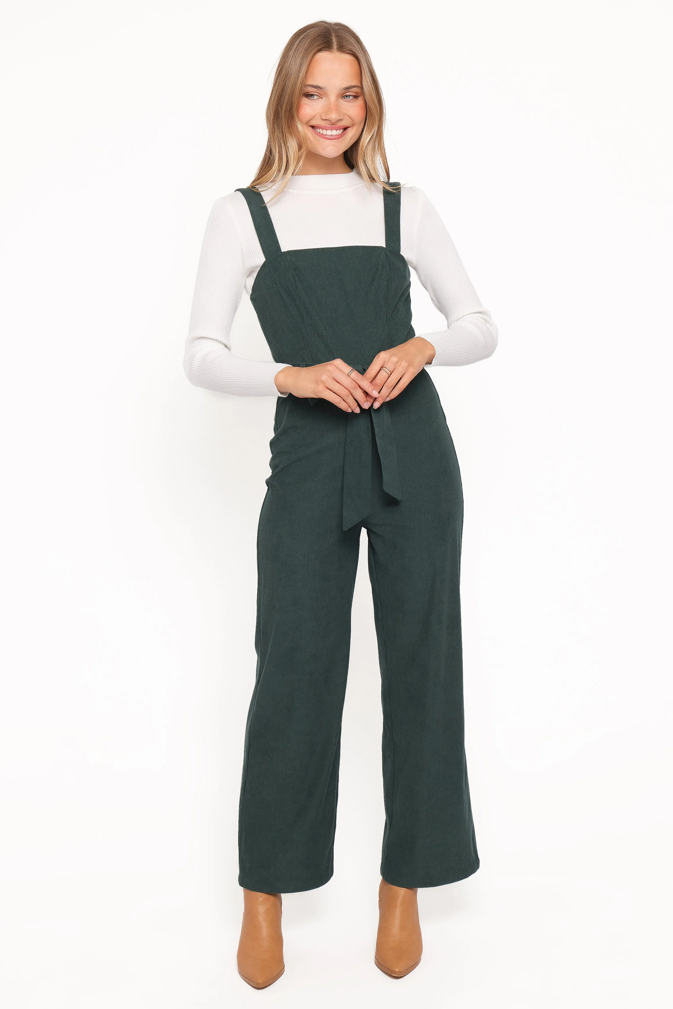 Selene Corduroy Jumpsuit - Green sold by Petal & Pup