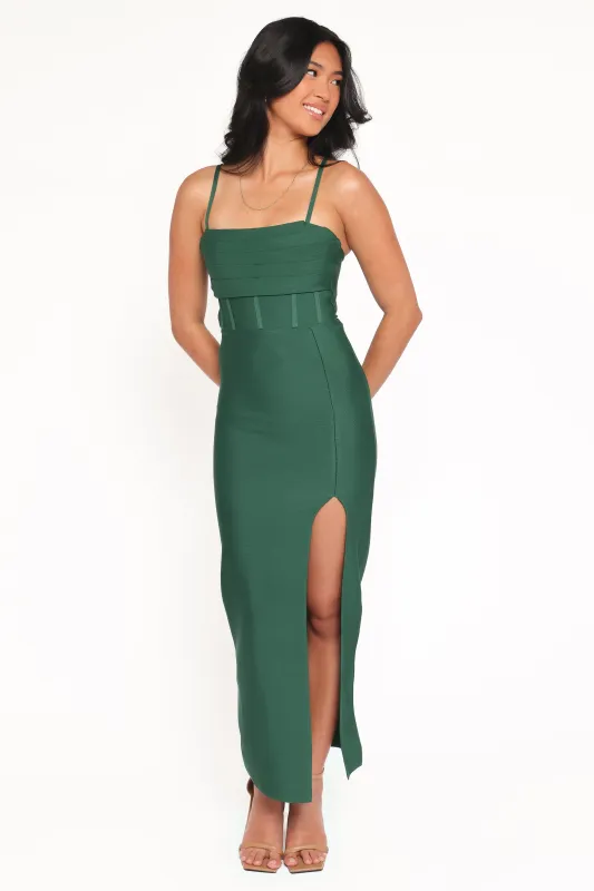 Louisa Midi Dress - Emerald Green sold by Petal & Pup