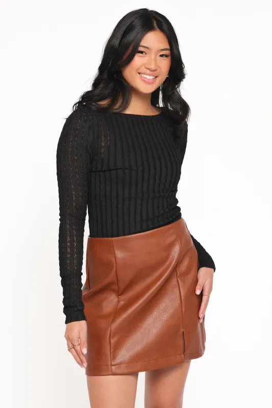 Bellatrix Textured Knit Top - Black sold by Petal & Pup