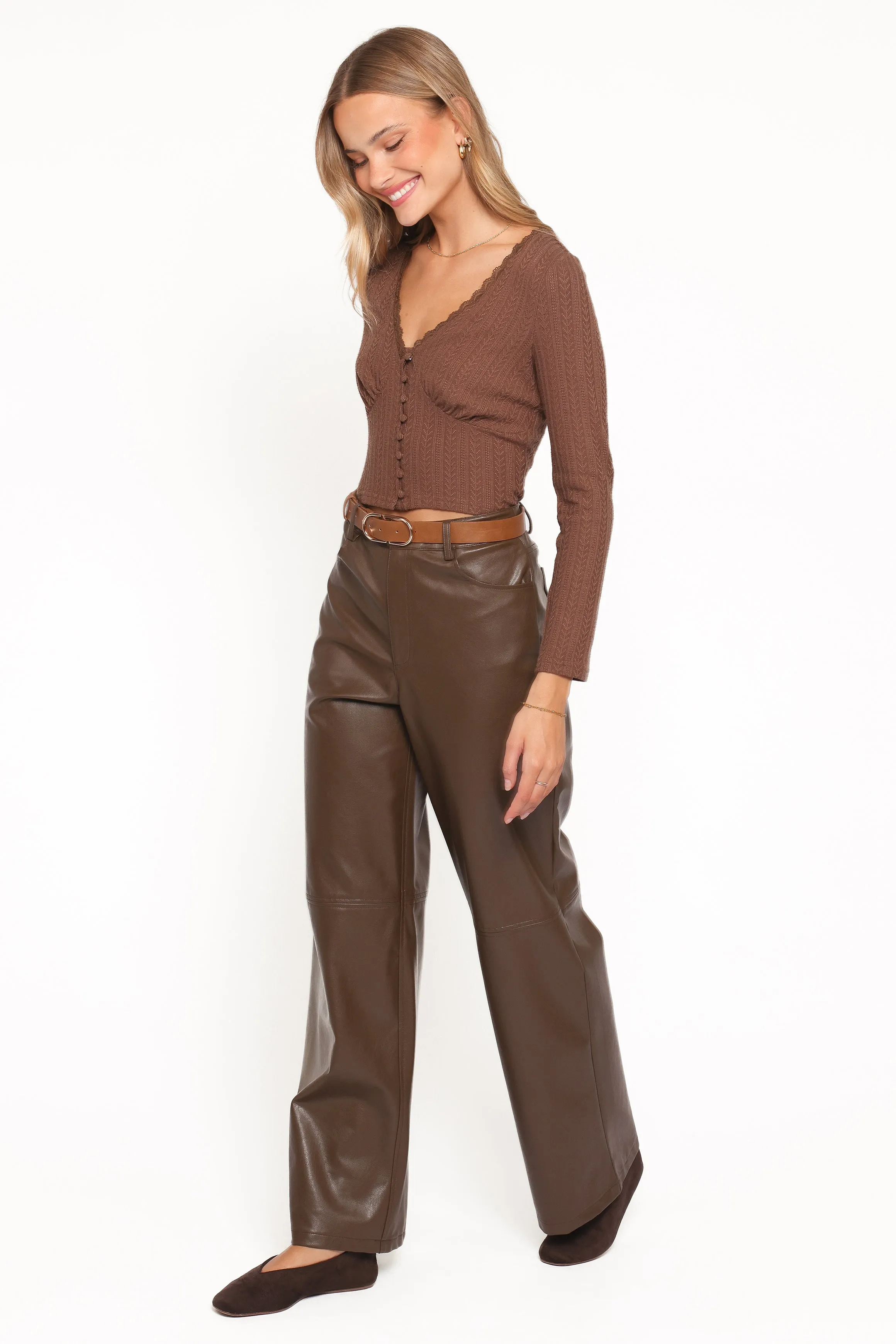 Emer Leather Jean - Chocolate Brown sold by Petal & Pup product image thumbnail 3