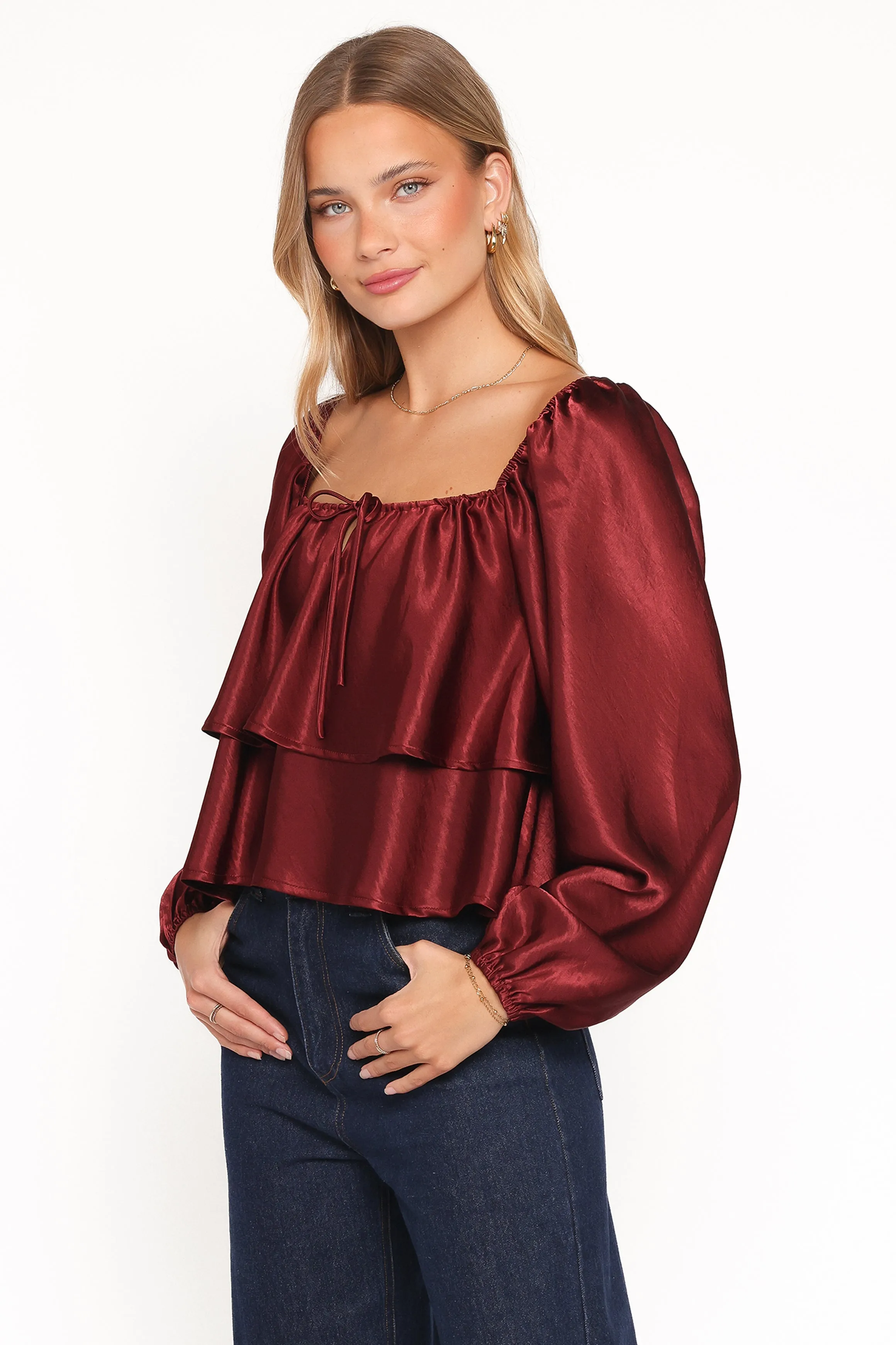 Janina Blouse - Wine sold by Petal & Pup product image thumbnail 3