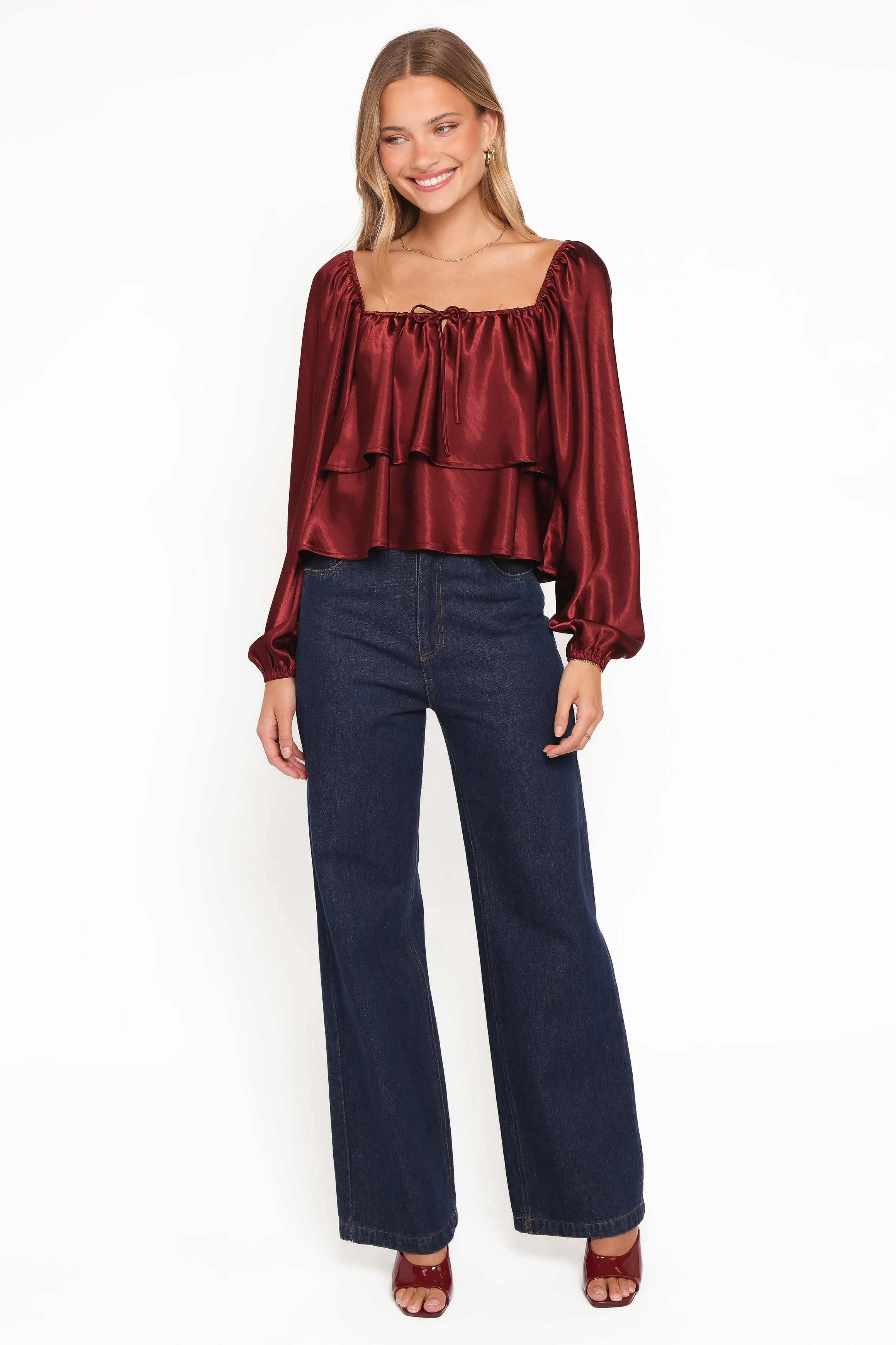 Janina Blouse - Wine sold by Petal & Pup product image thumbnail 5