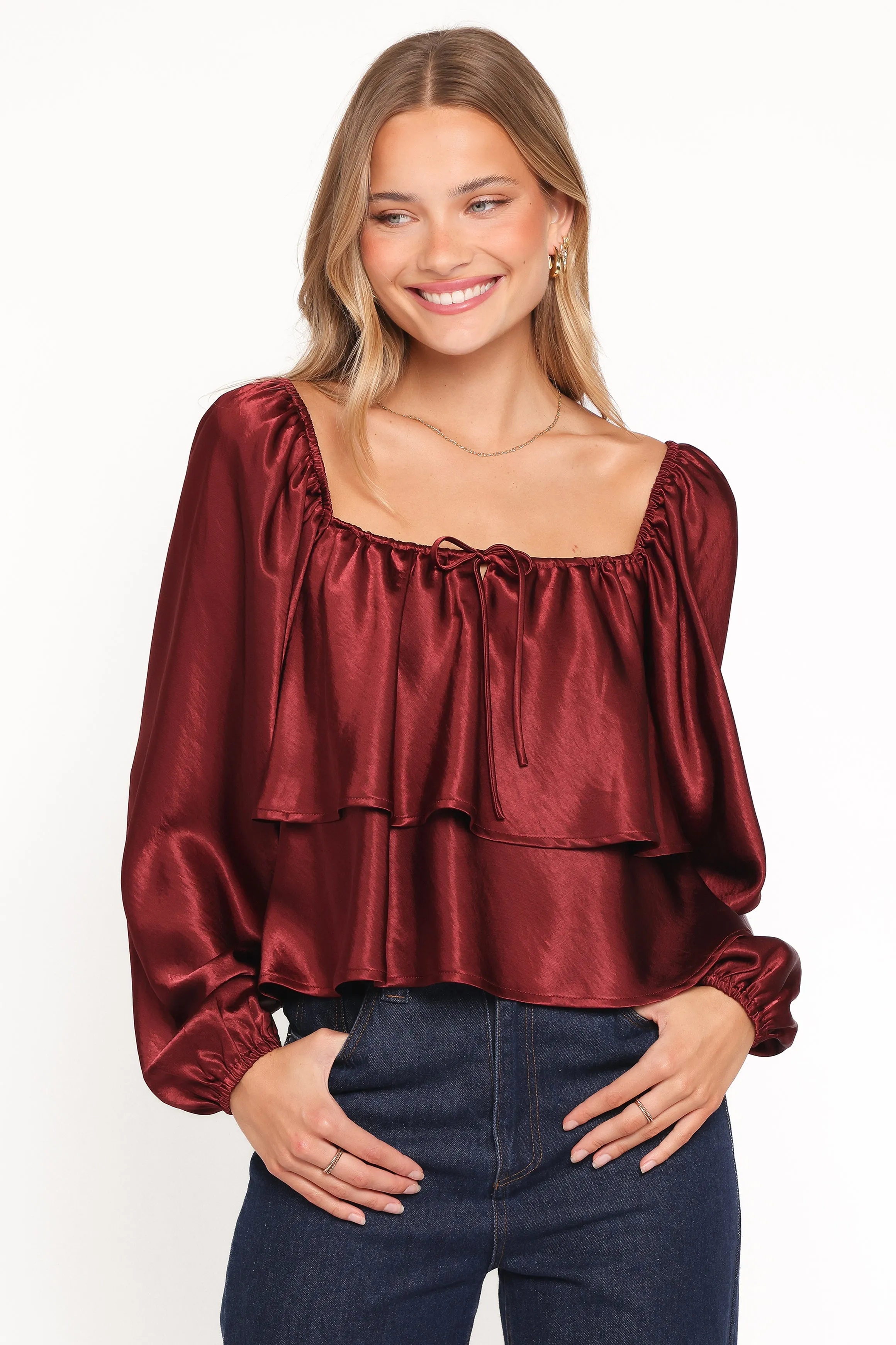 Janina Blouse - Wine sold by Petal & Pup