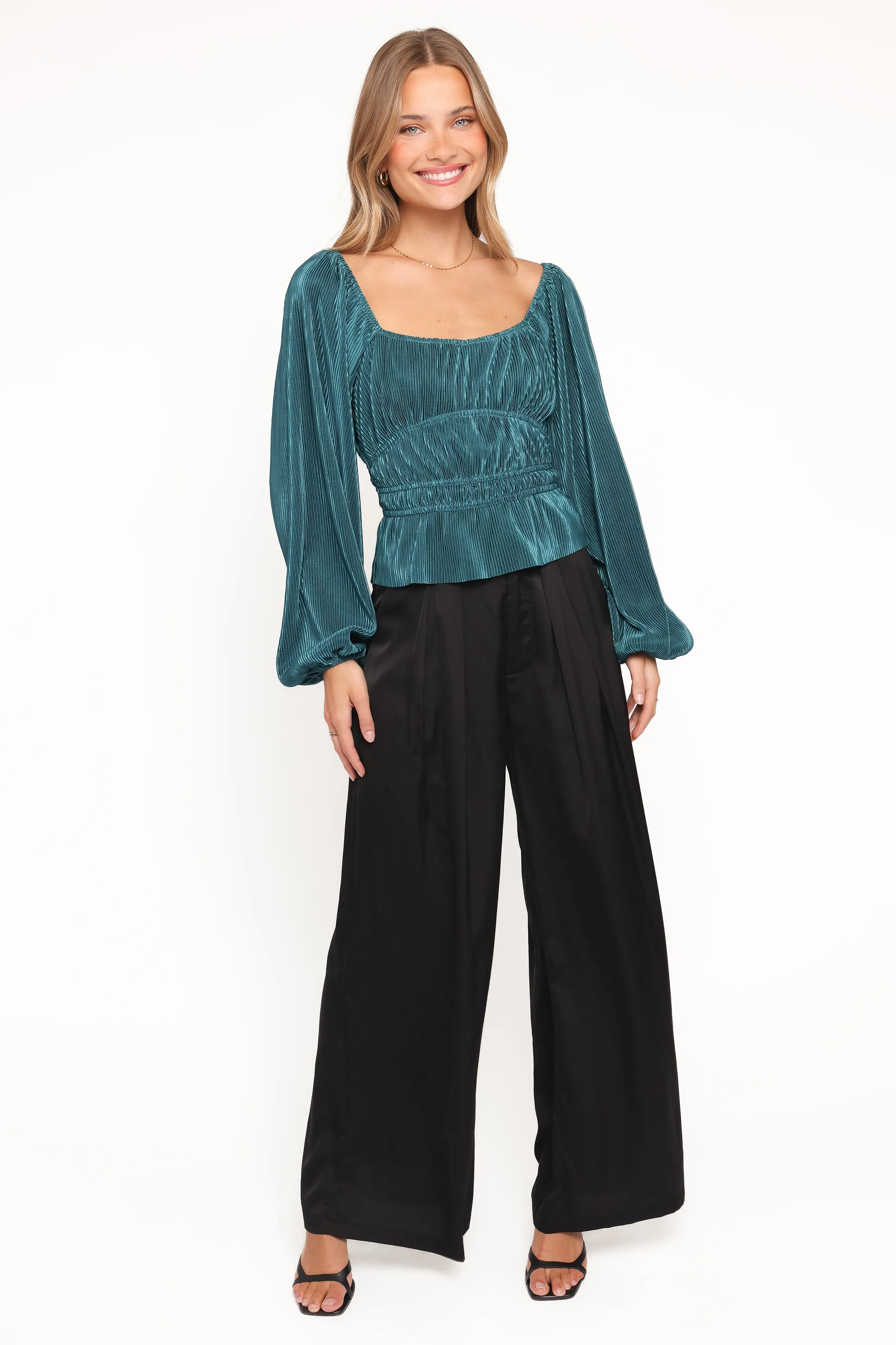 Ceppia Plisse Top - Green sold by Petal & Pup product image thumbnail 5