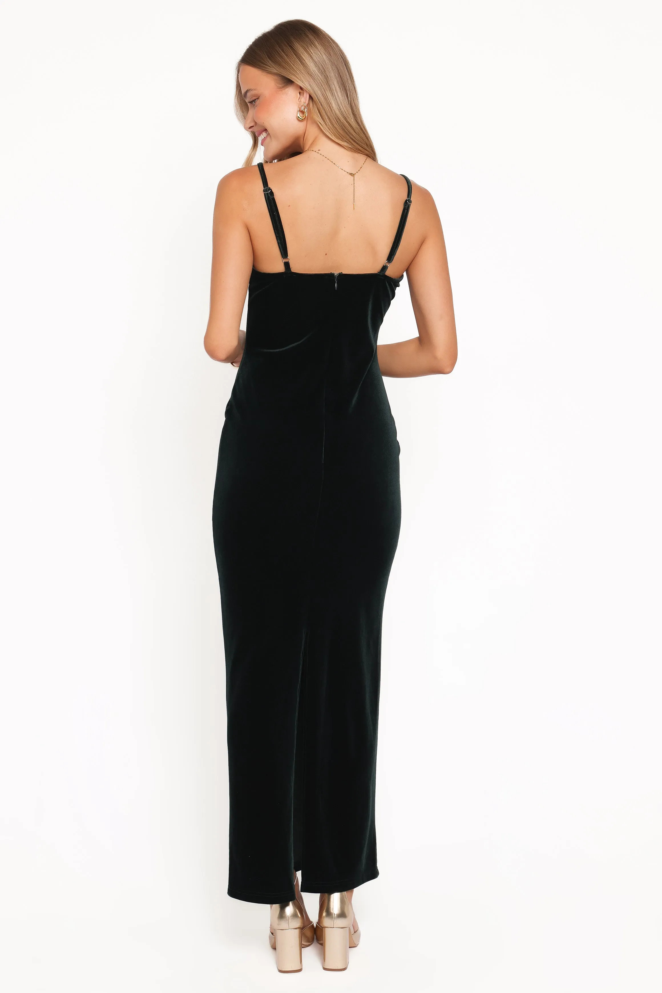 Everlee Maxi Dress - Emerald Velvet sold by Petal & Pup product image thumbnail 4