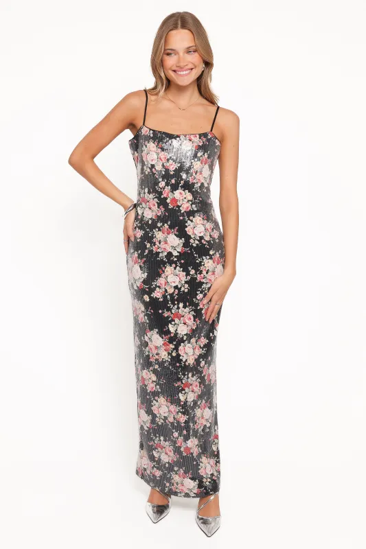 Everlee Maxi Dress - Floral Sequin sold by Petal & Pup