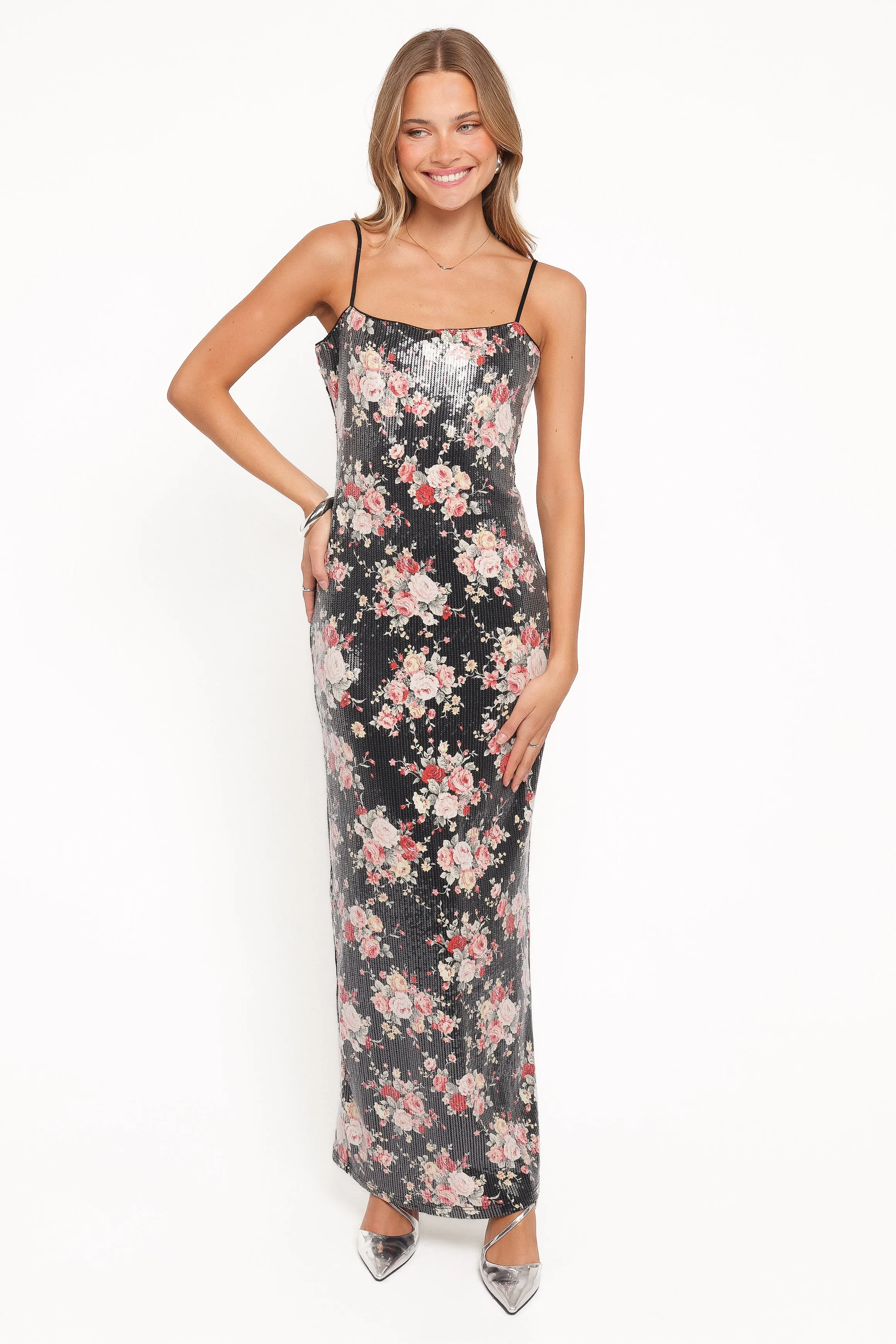 Everlee Maxi Dress - Floral Sequin sold by Petal & Pup