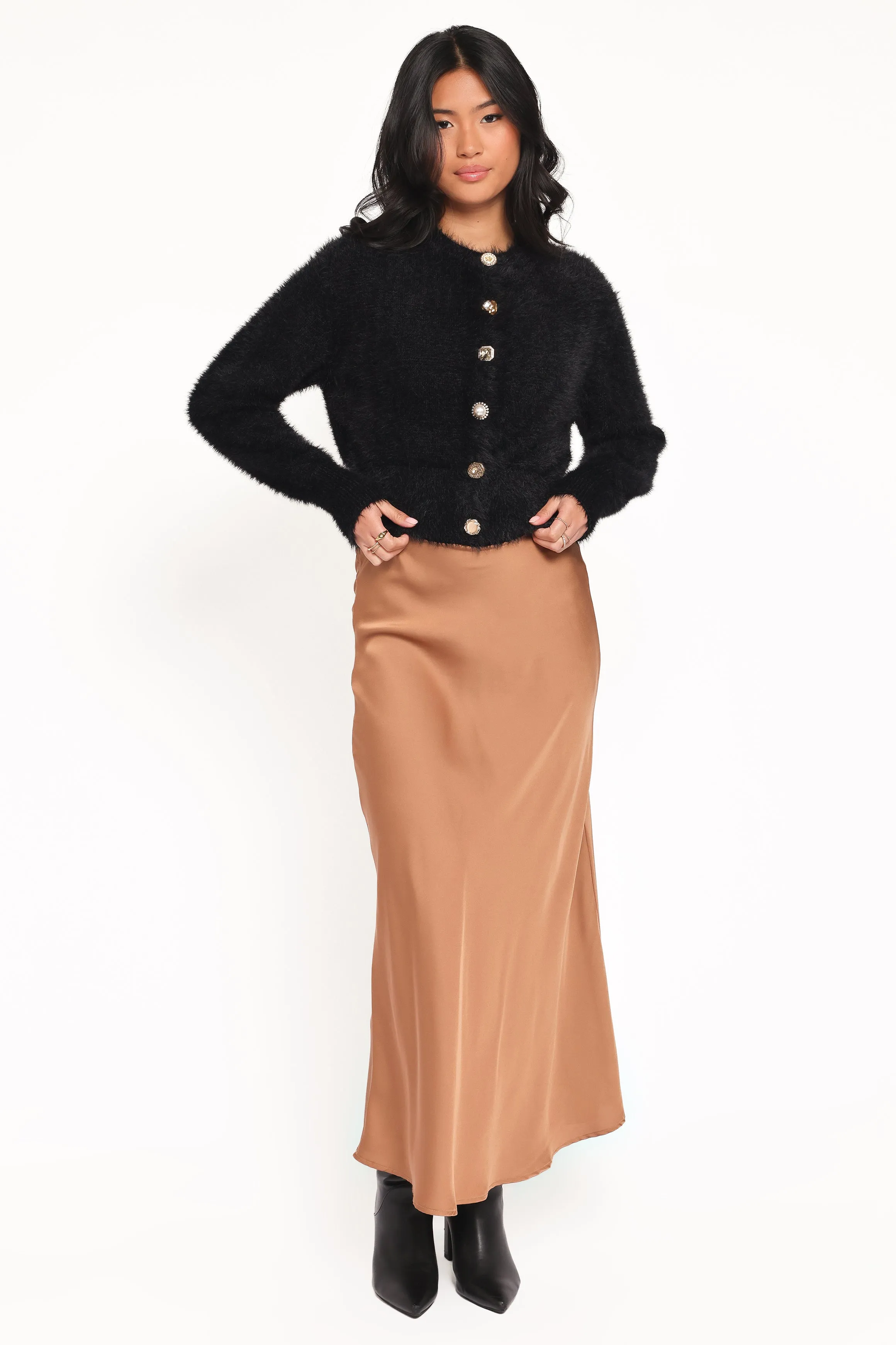 Jintie Vintage Button Cardigan - Black sold by Petal & Pup product image thumbnail 5